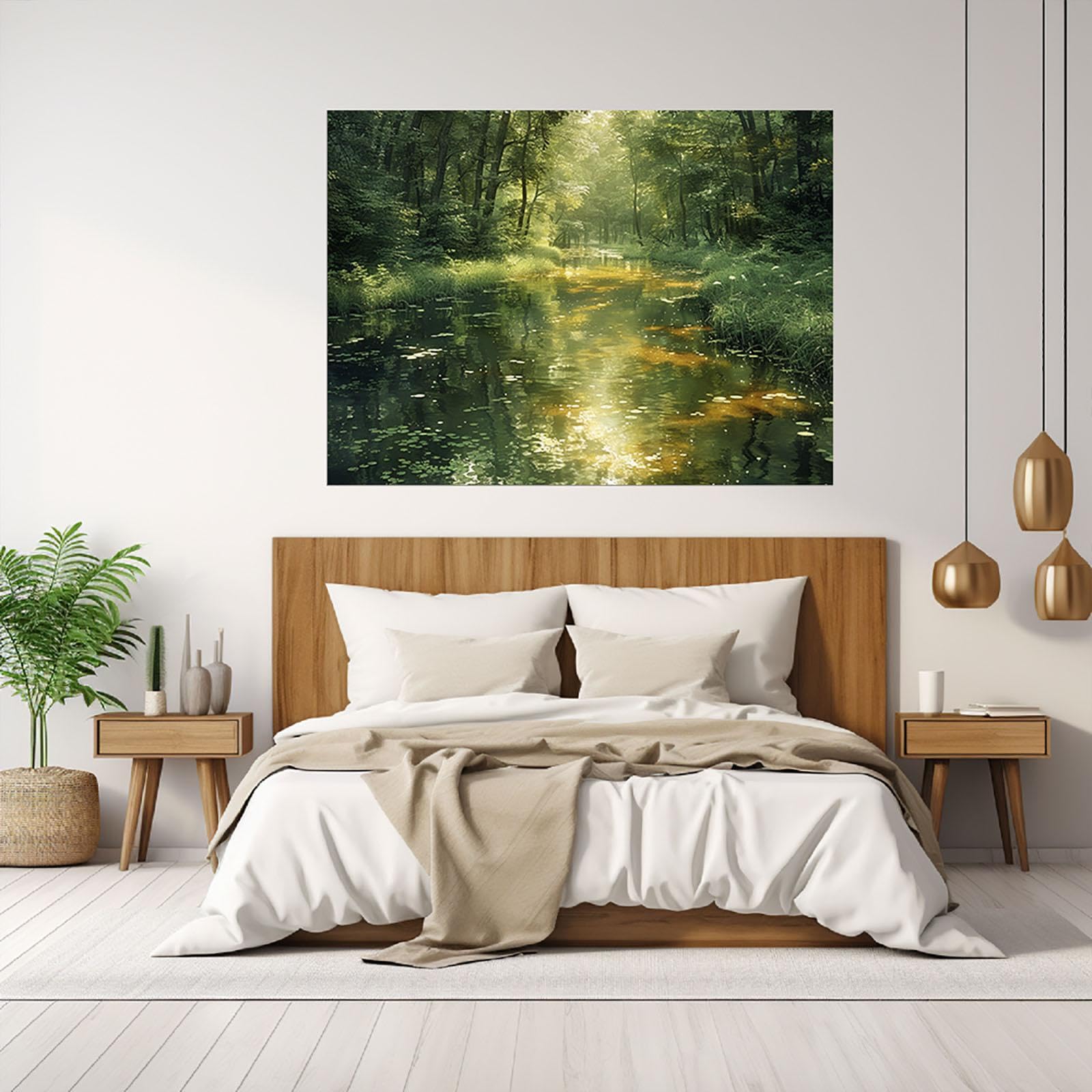 AMXBZC Abstraktes Leinwand Bilder berge Kunstdrucke, Schöne Landschaft Wasser Wandbild Kunstdruck Wanddeko Wand Wohnzimmer Deko Kunst Modern Textur für Büro - 40x60cm Gerahmt