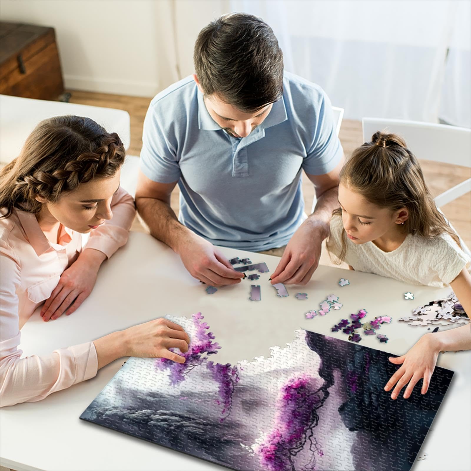Puzzle 1000 Pezzi Per Adulti: Fuji E Fiori Di Ciliegio. Dimensioni Finali 70x50 Cm. Cartone Riciclato Di Qualità, Taglio Preciso. Gioco Educativo E Rilassante, Idea Regalo. - 3