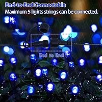 Vista 39 de Guirnalda de luces de Halloween extensible de 200 LED de color morado, extralarga de 82 pies, para interiores y exteriores, 8 modos de iluminación