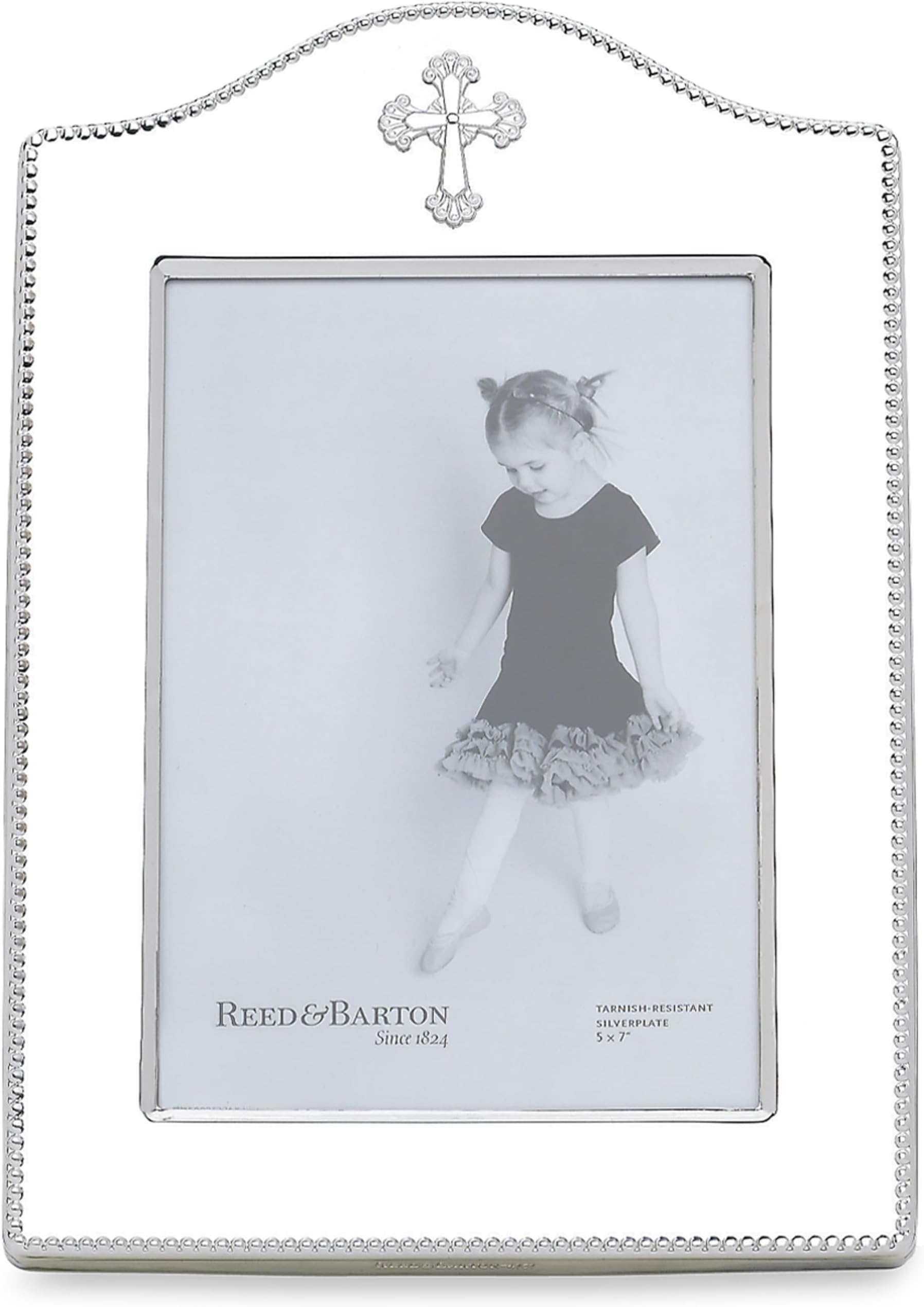 Abbey Cross Silverplate 5" X 7" Frame, 1.40 LB, Metallic