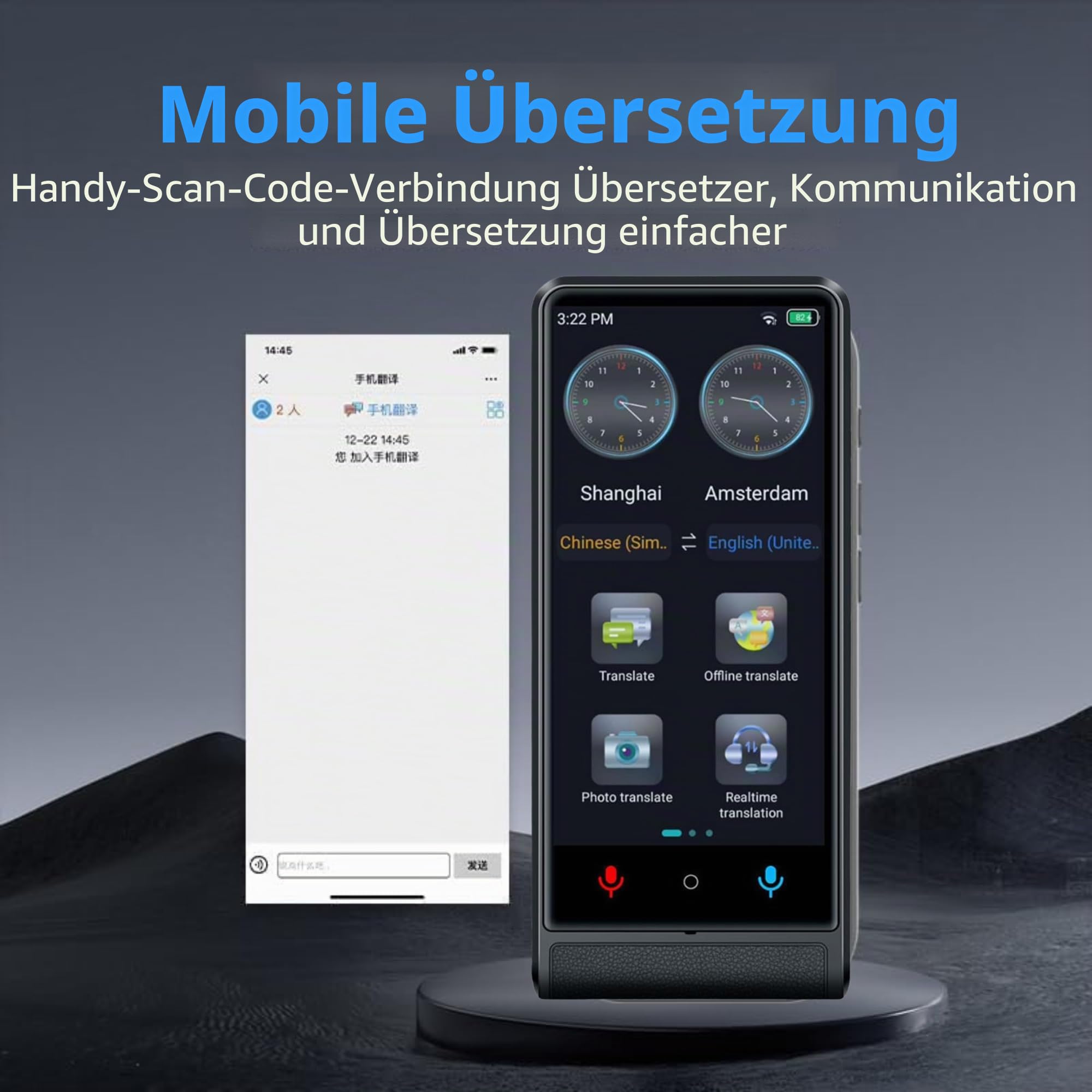California, Sprachuebersetzer Echtzeit 2026, Ohne WLAN Ohne Daten, 4 Zoll Touchscreen, Aluminiumlegierung, 142 Sprachen Online 22 Offline, KI-Uebersetzer