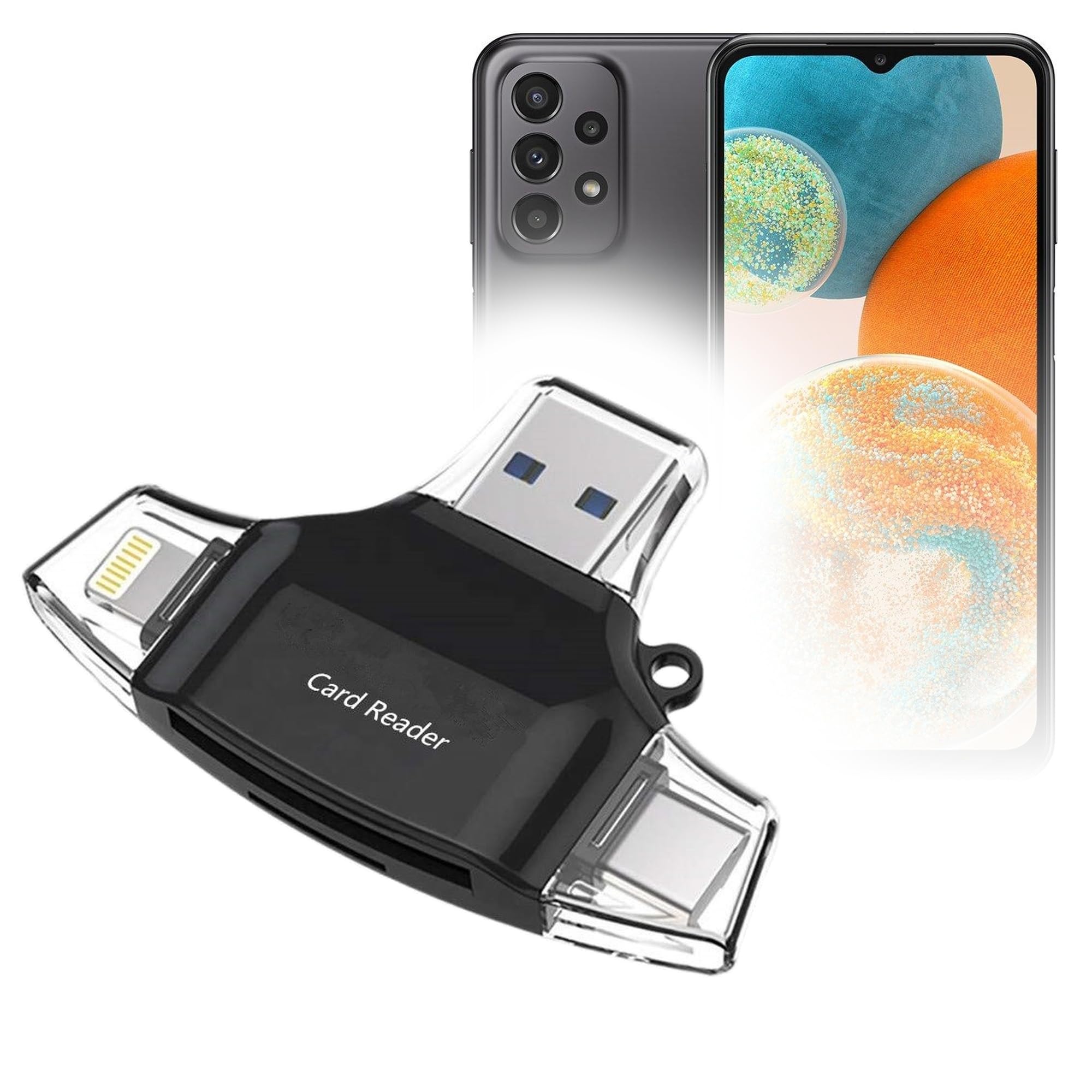 BoxWave Smart Gadget Compatible with Samsung Galaxy A23 5G UW - AllReader SD Card Reader, microSD Card Reader SD Compact USB - Jet Black-picture-26