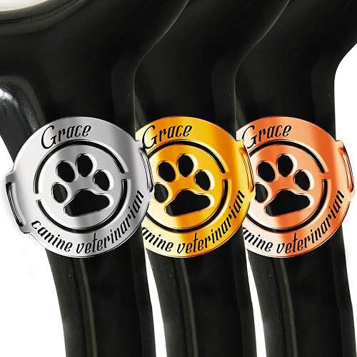 Miniatura 5 de Etiqueta de nombre de estetoscopio personalizada, dije de estetoscopio personalizado para técnico veterinario, accesorios de estetoscopio hechos a