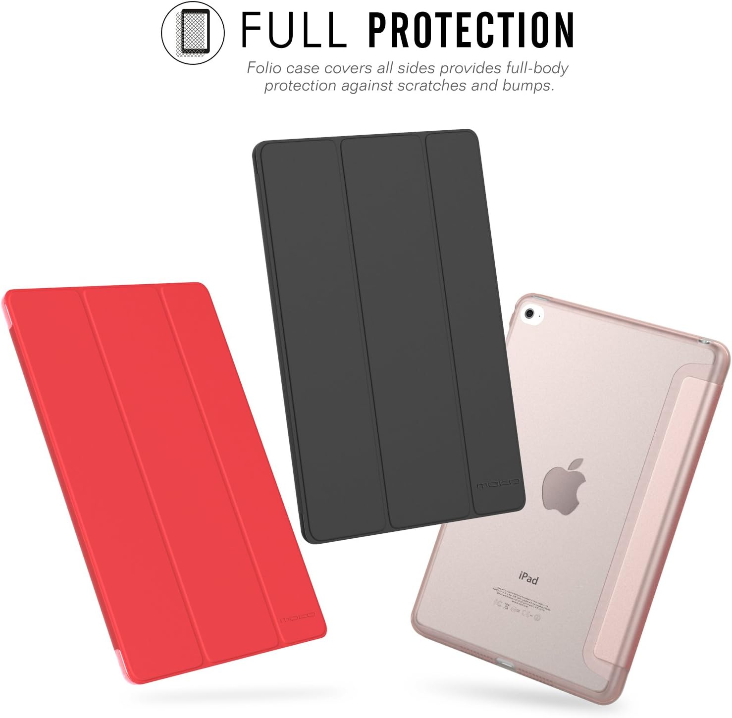 MoKo Case Fit New iPad Mini 5 2019/Mini 4 2015 (5th/4th Generation 7.9 Inch), Slim Lightweight Smart Shell Stand Cover with Translucent Frosted Back Protector, with Auto Wake/Sleep, Rose Gold