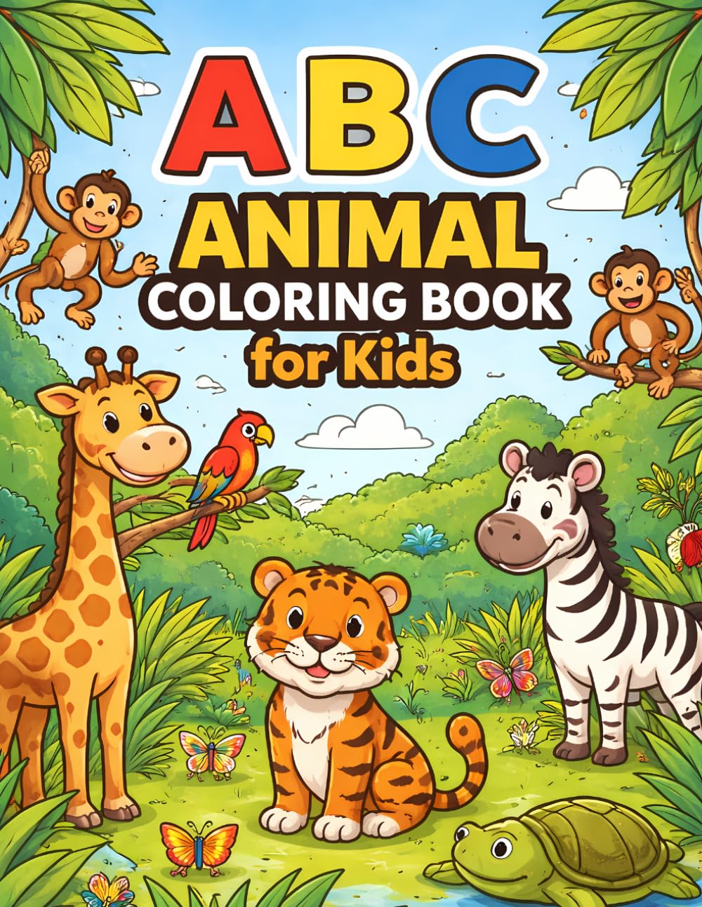 ABC Animal Coloring Book for Kids: Learn the Alphabet with Cute Animals | Easy Coloring Pages with Fun Animal Facts for Toddlers and Preschoolers