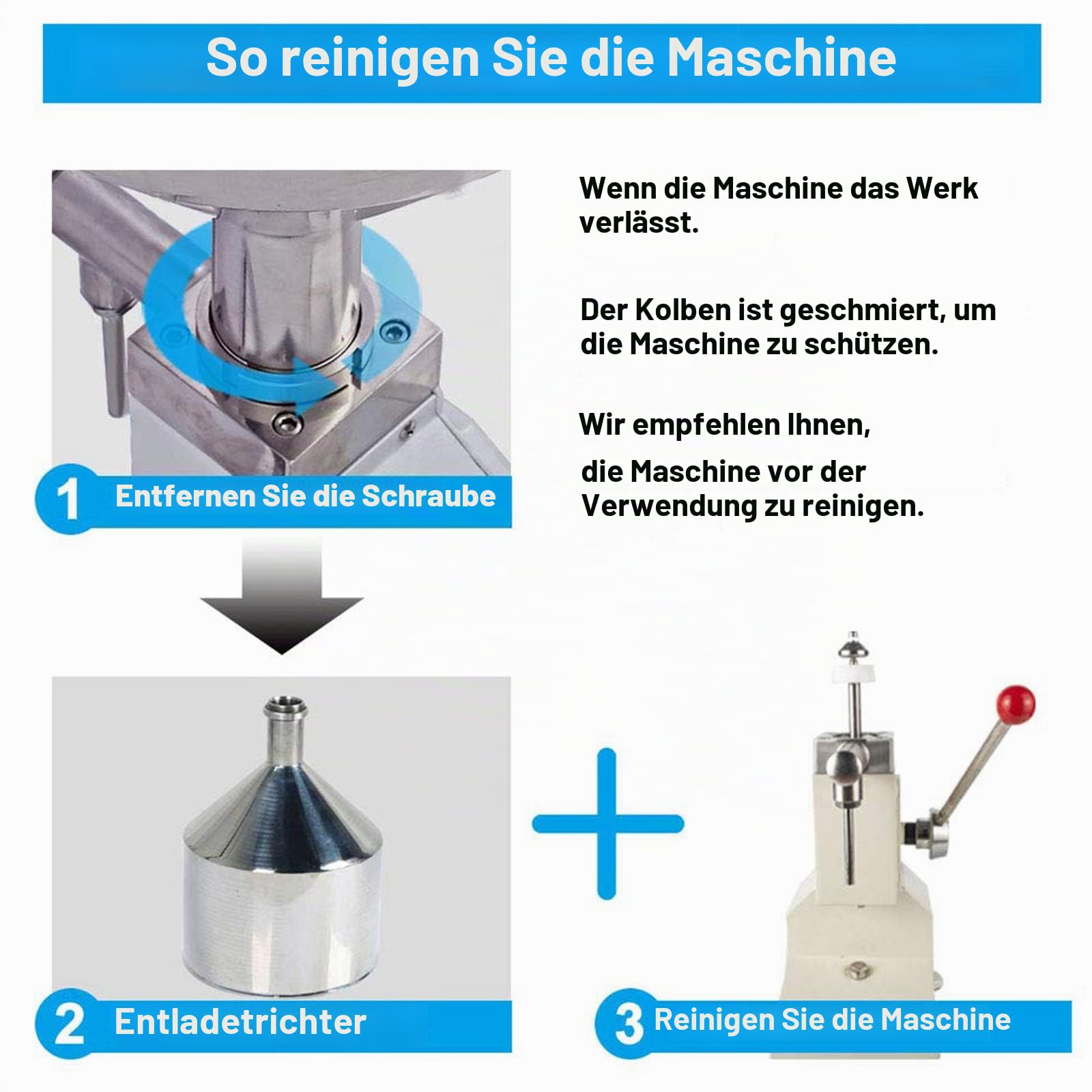 SUSEMSE abfüllmaschine manuelle Flüssigkeitsfüllmaschine, Paste Flaschenfüllmaschine 5–50 ml Abfüllmaschine Flaschenfüller für Wasser Öl – A03