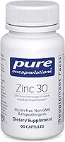 Vista 1 de Pure Encapsulations - Zinc 30 mg. Suplemento de picolinato de zinc para el apoyo del sistema inmunológico, crecimiento y desarrollo, curación