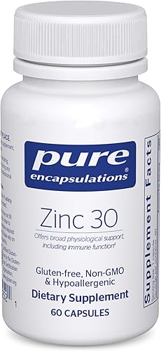 Pure Encapsulations - Zinc 30 mg. Suplemento de picolinato de zinc para el apoyo del sistema inmunológico, crecimiento y desarrollo, curación de