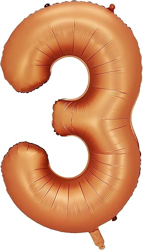 FINGCRO Globos de aluminio naranja número 3, 40 pulgadas