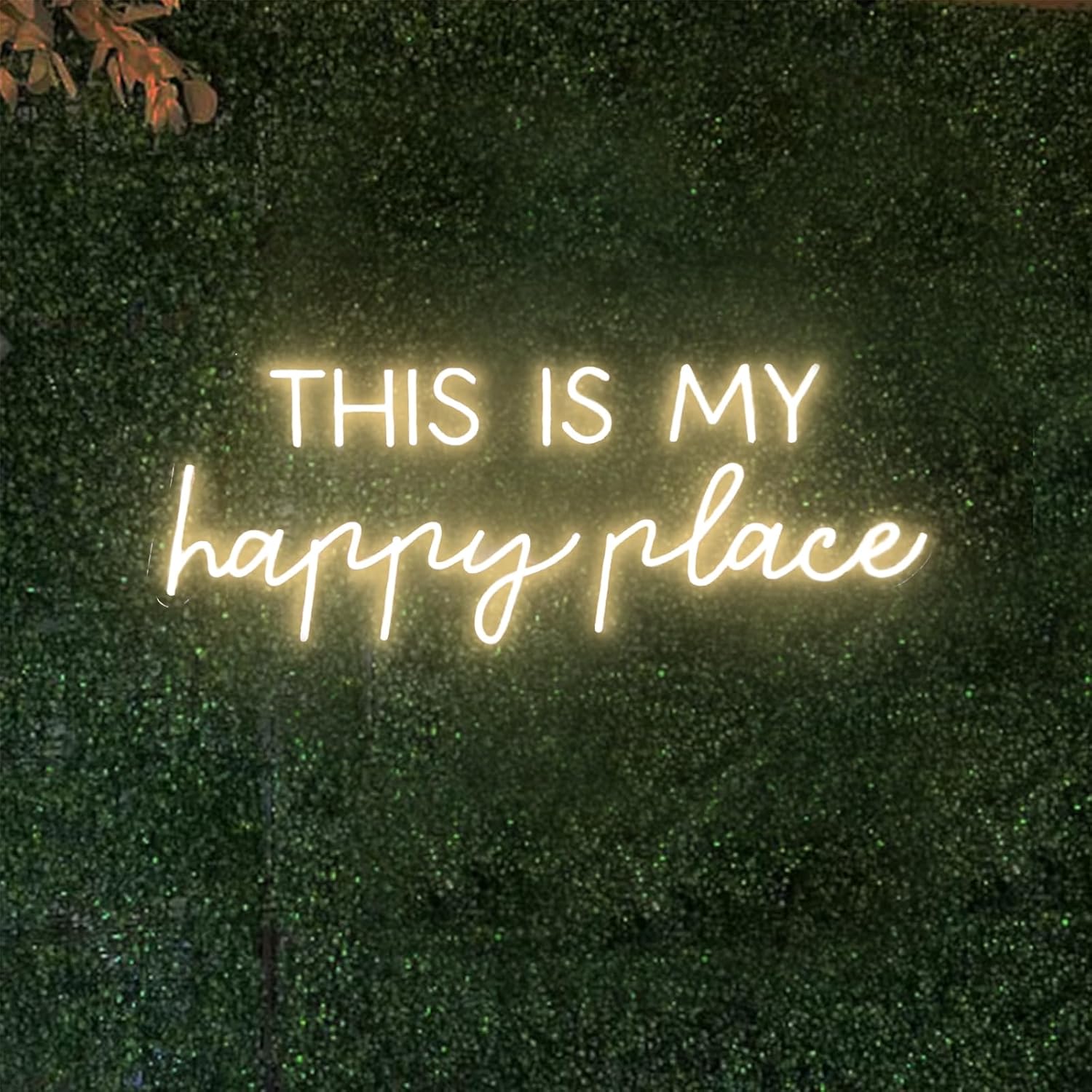 This is My Happy Place Neon Sign 30 inches Large Dimmable Led Lights Up Wall Art Decor Neon Signs for Bedroom,Wedding, Office, Party Decorations