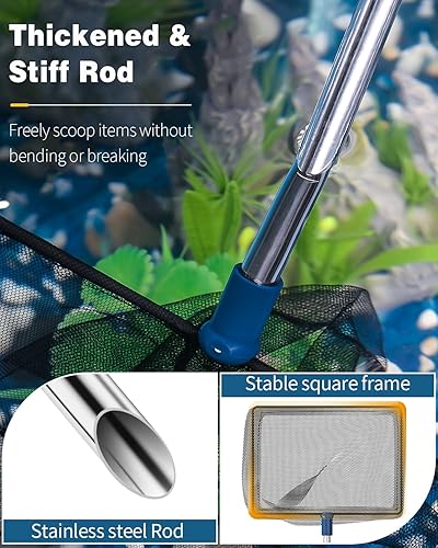 Miniatura 6 de Pawfly - Red de peces de acuario con mango extensible de 9 a 24 pulgadas de largo para pecera Betta Fish Tank Pequeño Koi Pond y piscina