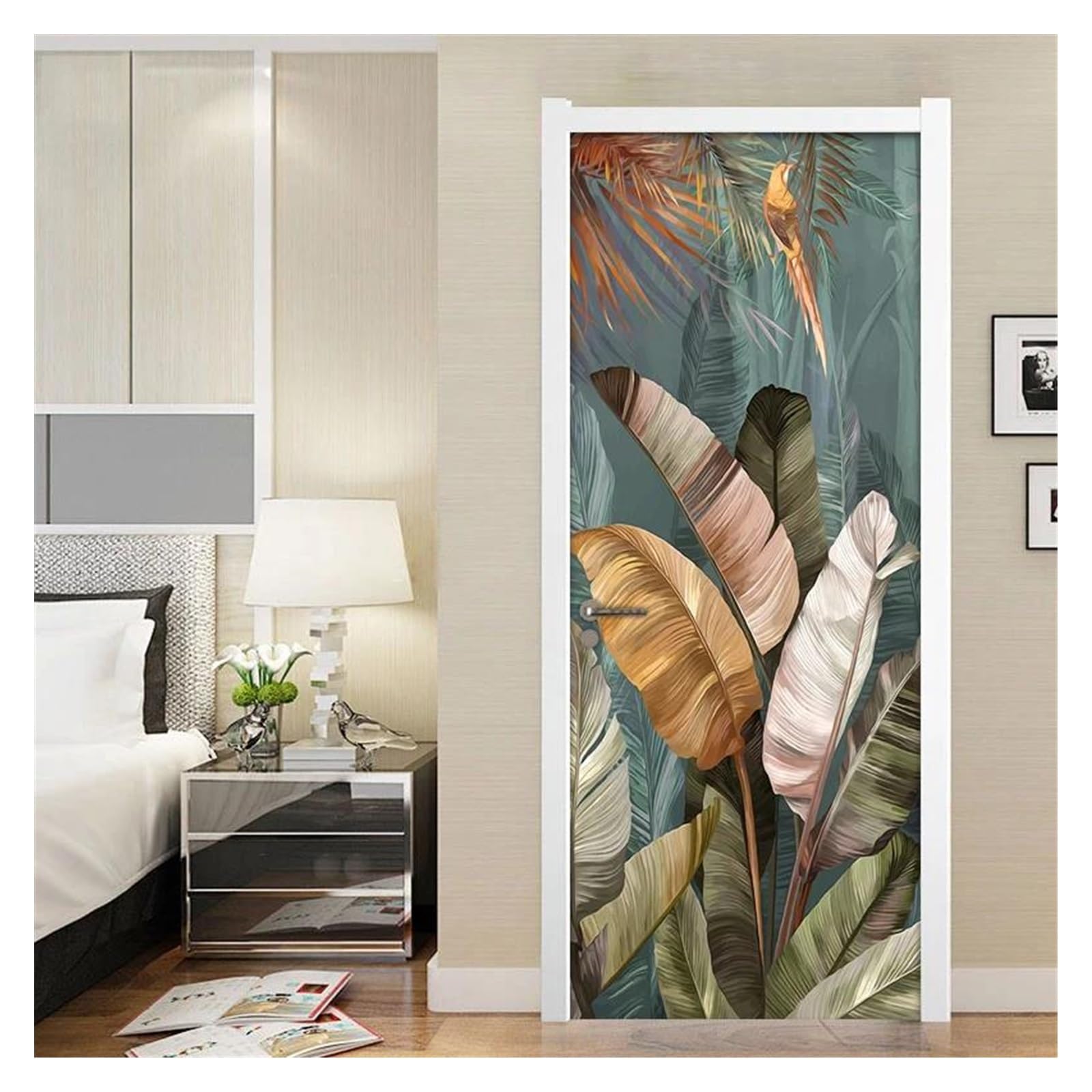 Affiche de chambre à coucher et sticker de porte 3D amovible pour maison