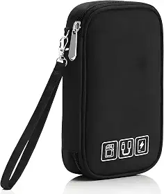 Estojo Organizador De Cabos Premium, Carregadores, Acessórios Eletrônicos, Impermeável E Compacto Para Viagem Marca VARENZIA