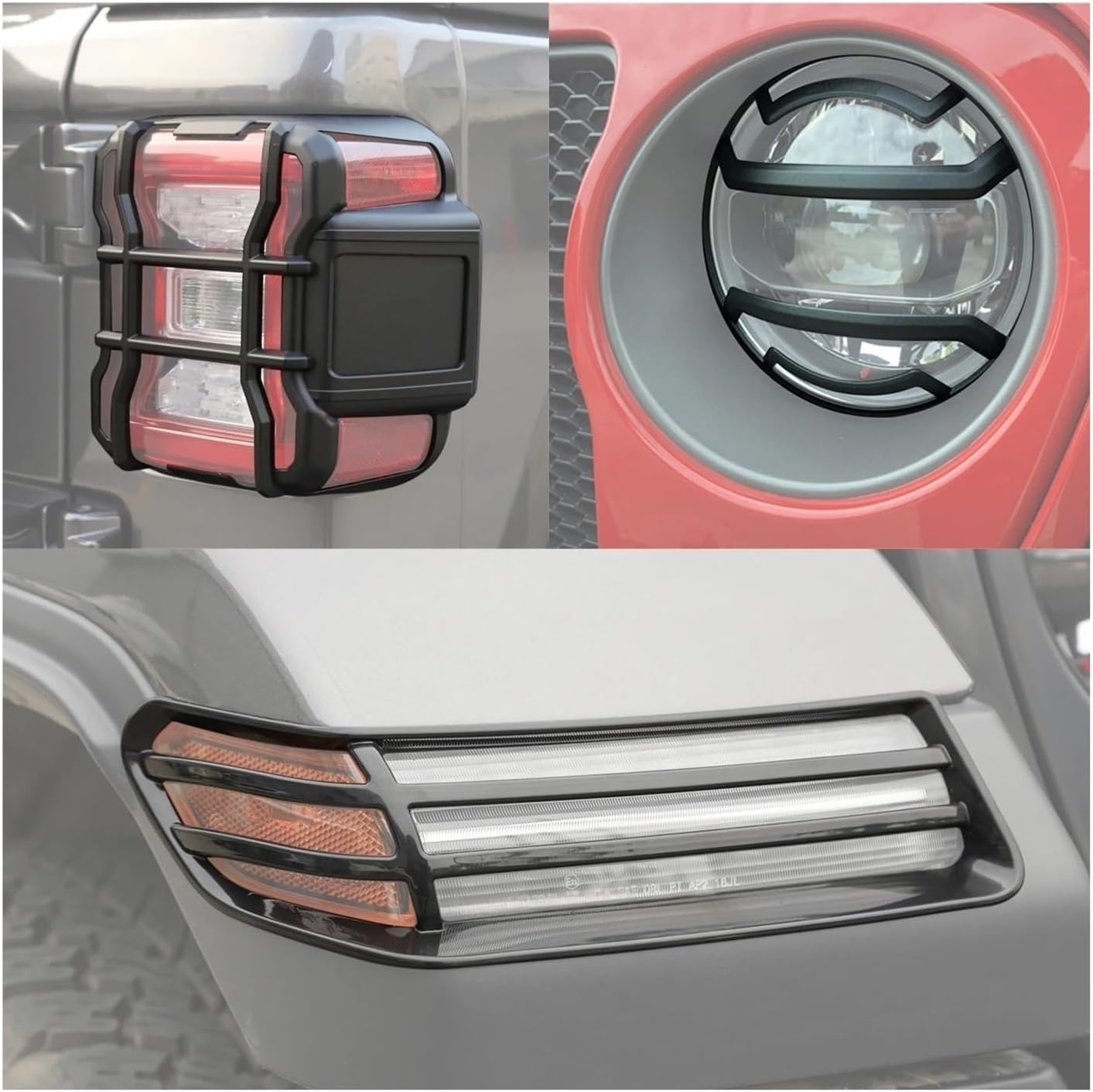 Car Wheel Eyebrow Headlight Taillight Protection Trim Compatible with Jeep Wrangler JL Gladiator JT 2018 2019-2024 Exterior Accessories
