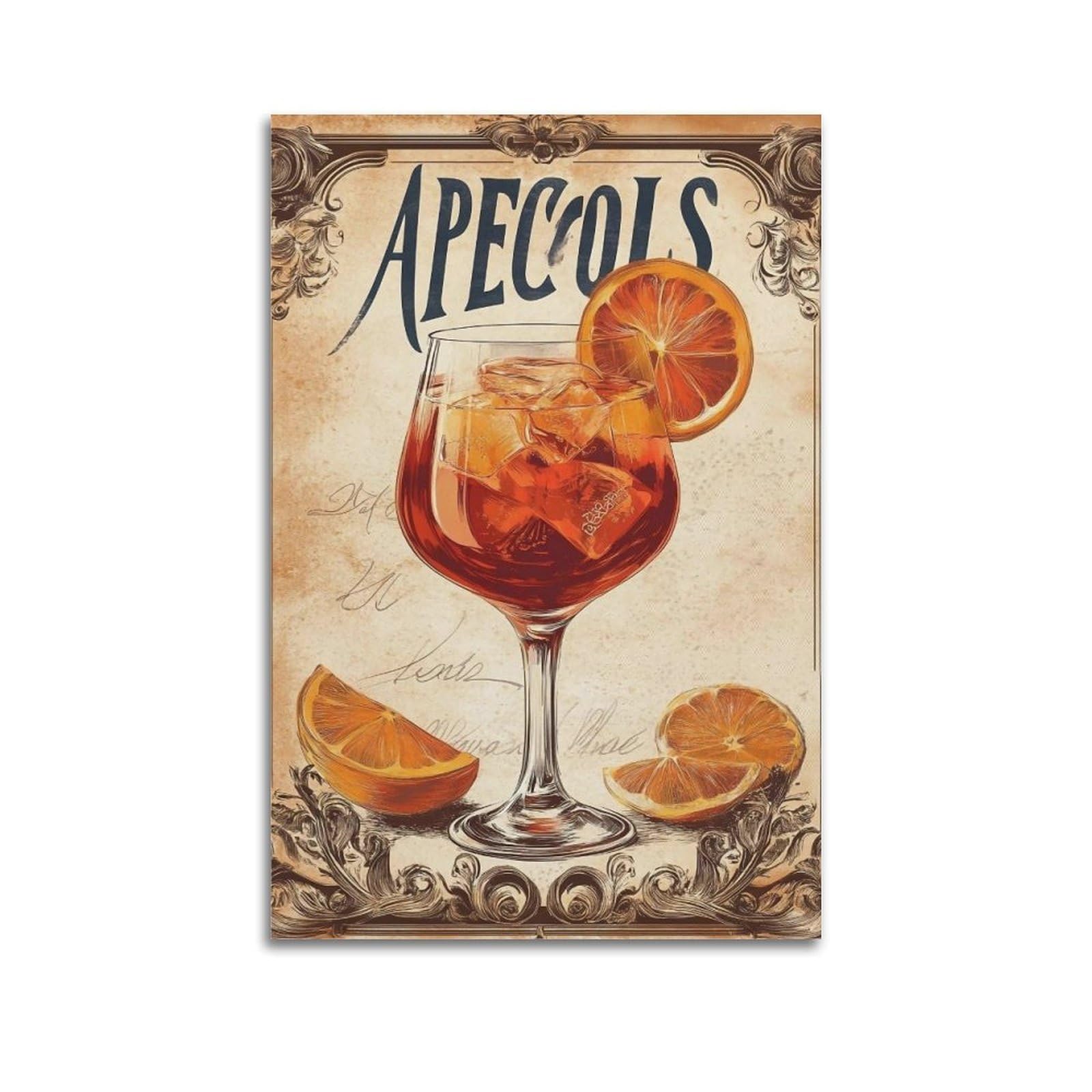 JUWRHRHHRH Aperol Spritz (4) Poster Canvas Aesthetic Wall Art Painting Decor for Living Room Bed Room 20x30inch(50x75cm) Unframe-style