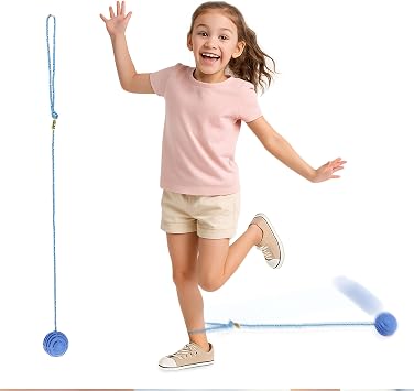 Just Jump It Original Retro Ankle Skipper Skip Ball Jumping and Skipping Toy for Exercise and Agility for Ages 4 and Up - Blue