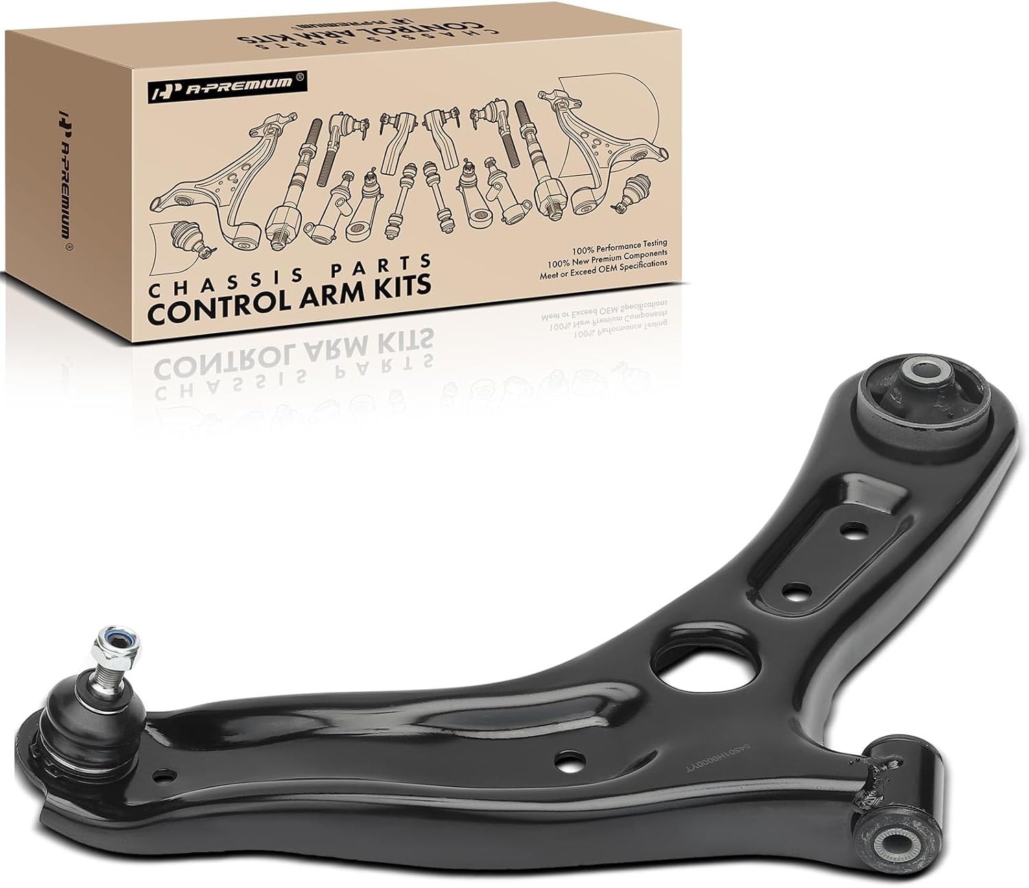 A-Premium Front Right Lower Control Arm, with Ball Joint & Bushing, Compatible with Hyundai Accent 2018-2022 & Kia Rio 2018-2023