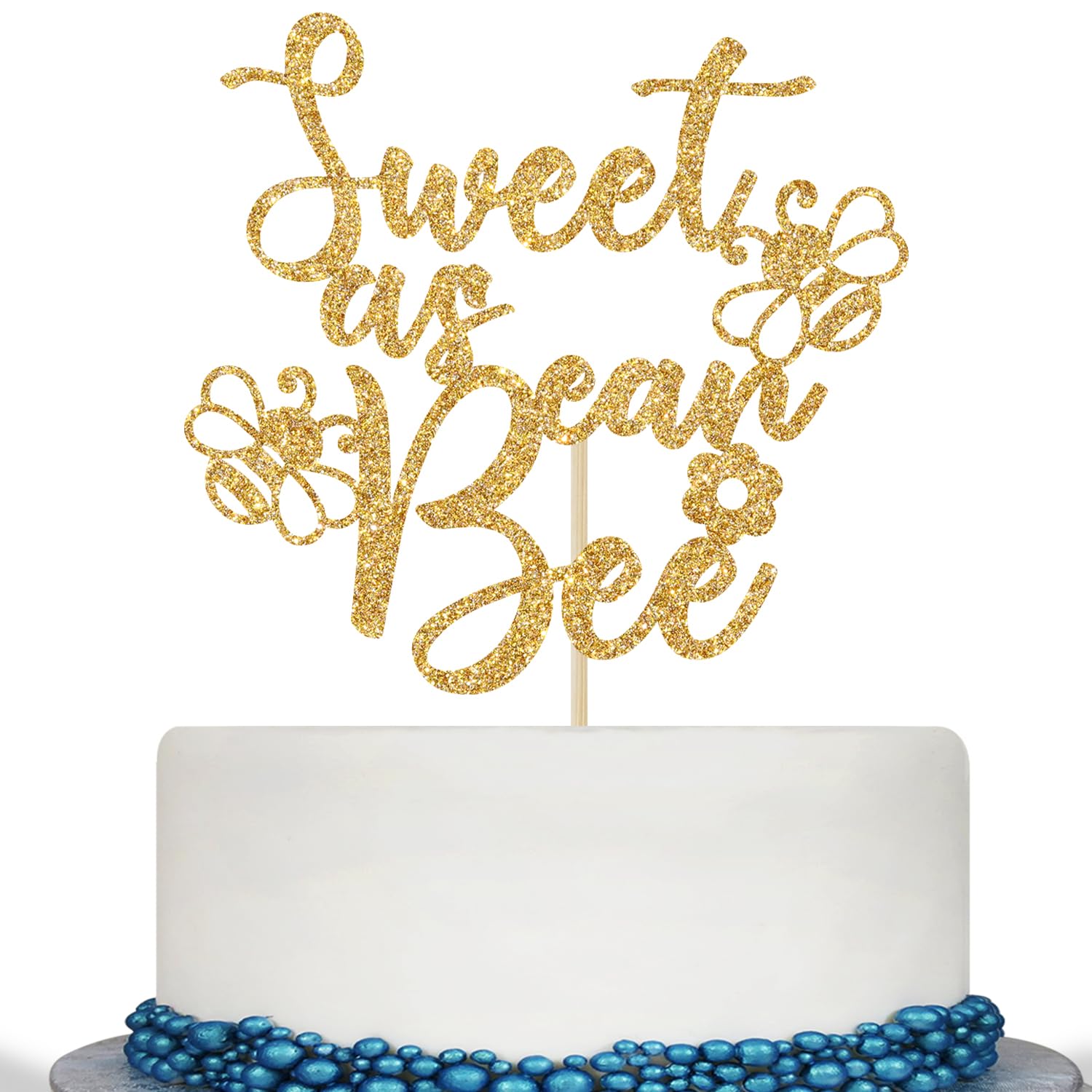 Sweet As Can Bee Cake Topper, Bumble Bee Baby Shower Birthday Decorations, Mommy to Be, Bee Themed Gender Reveal Engagement Party Decorations, Gold Glitter