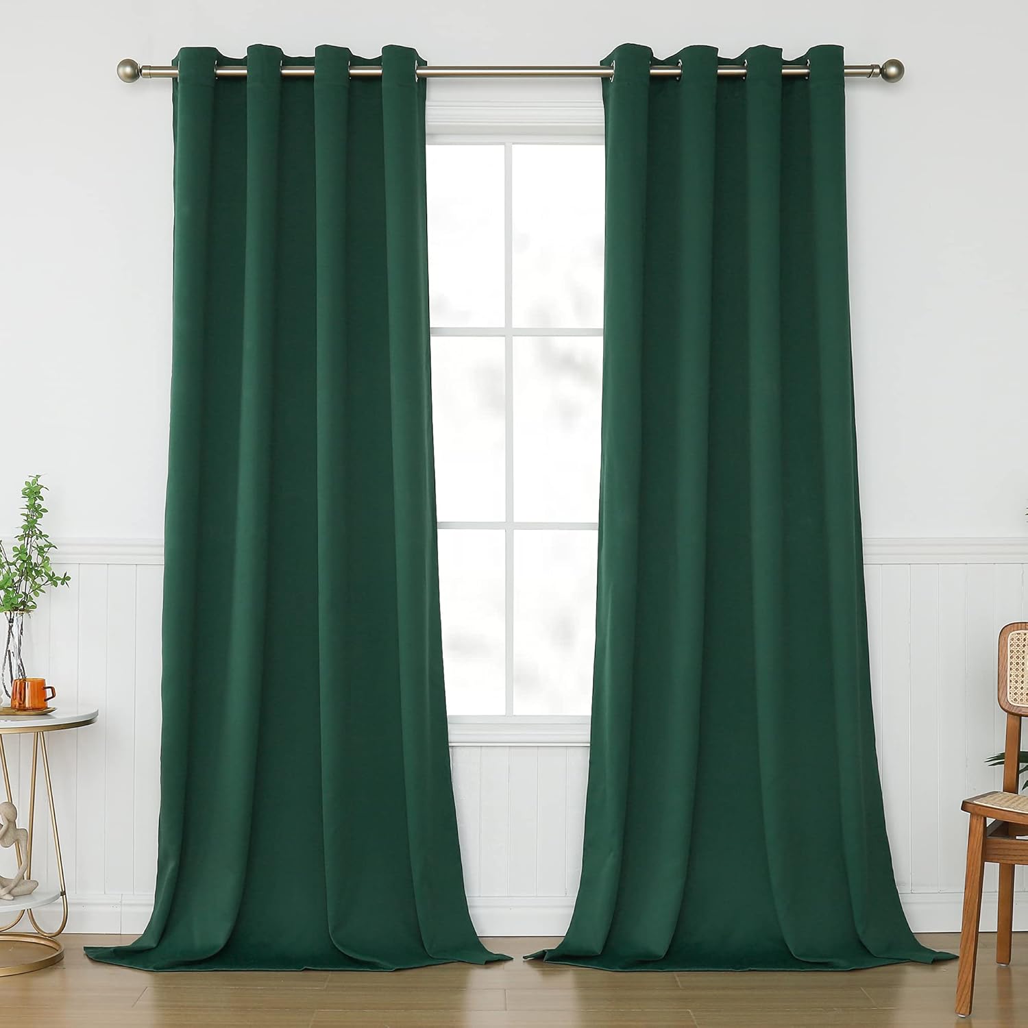 KEQIAOSUOCAI Green Blackout Curtains 120 Inches Long for