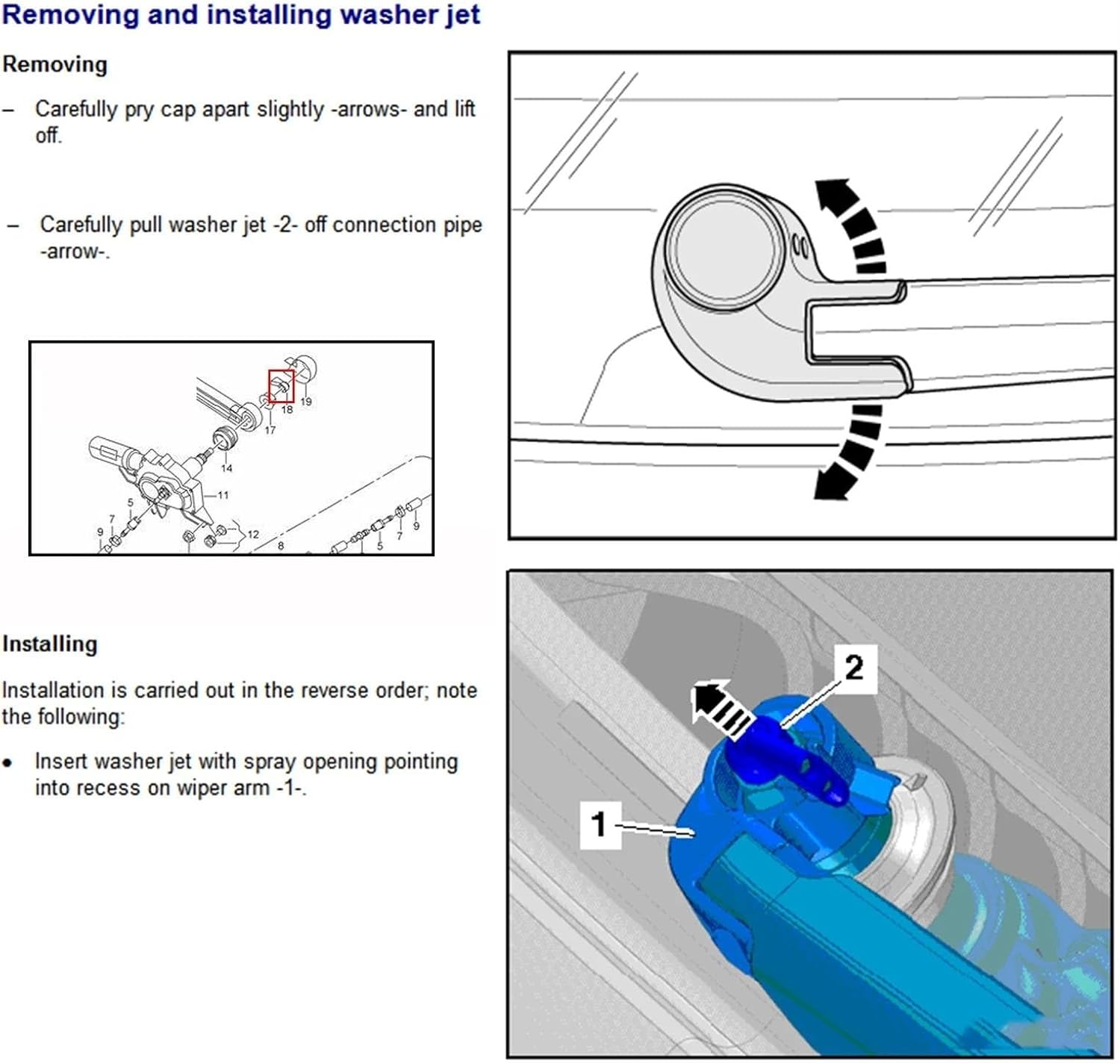 2Pcs Rear Washer Nozzle Jet Spray for Audi Q3 8U 2011 2012 2013 2014 2015 2016 2017 2018 8K9-955-985-A Wiper Accessories