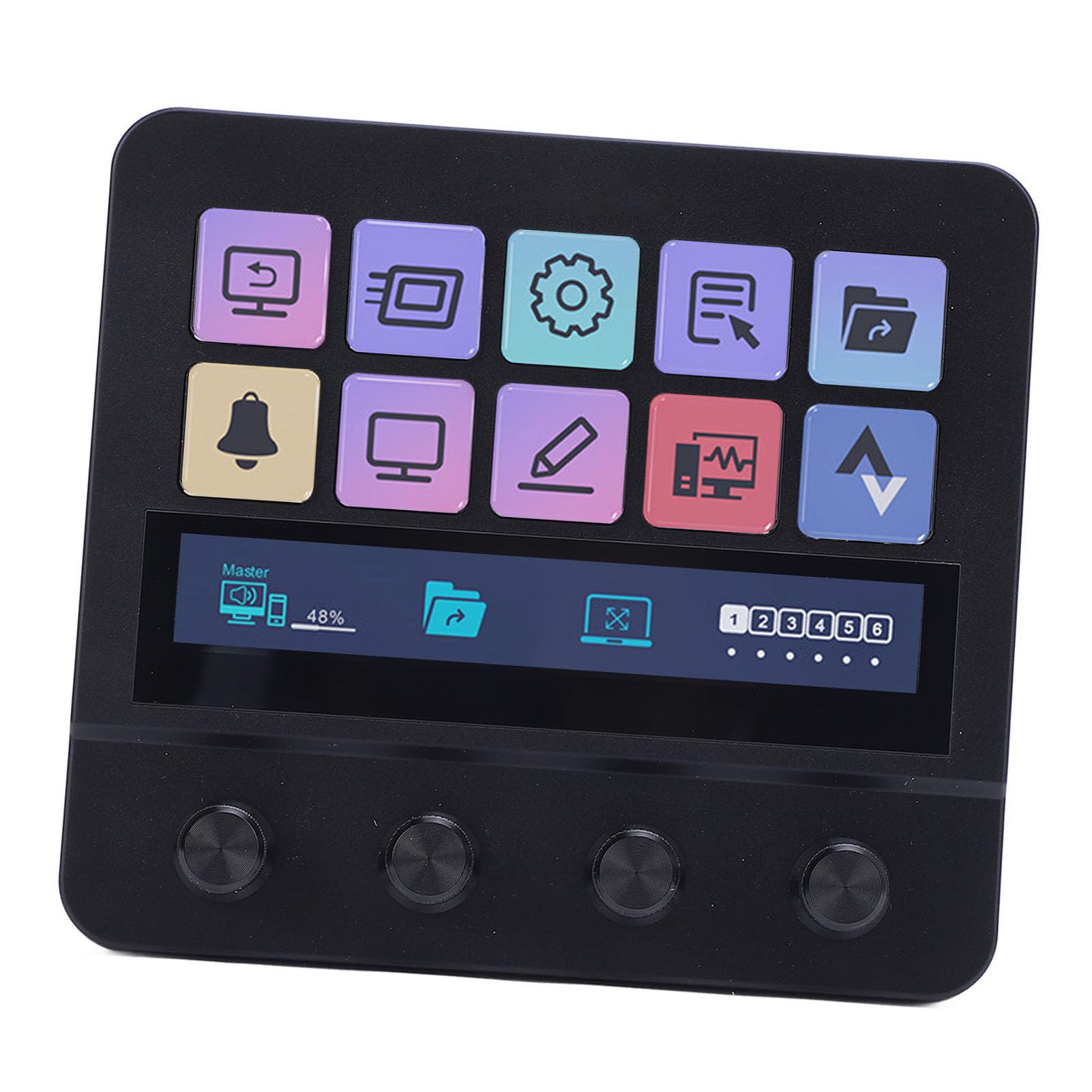 Fabater Controller di Streaming con 10 Tasti LCD Personalizzabili per Streaming e Giochi Ad Alta Efficienza Ideale per i Creativi ABS e Metallo