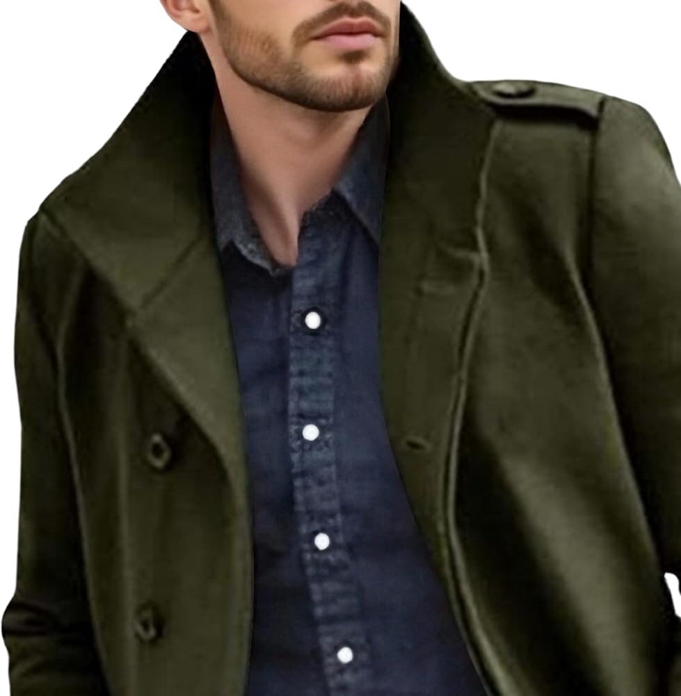 Amazon.com: Maiyifu-GJ Men's Windproof Trench Coats Winter Slim