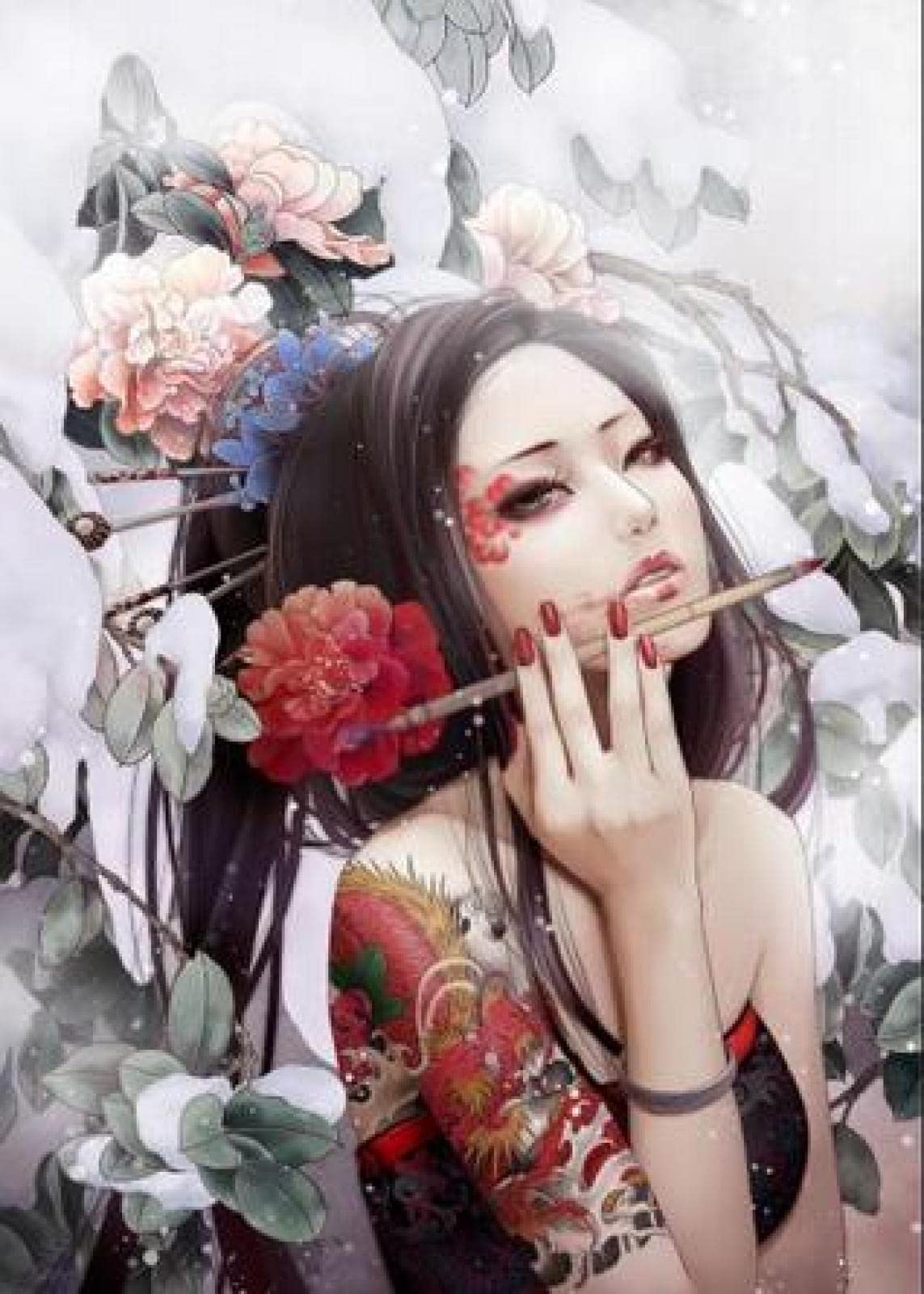 Kit broderie diamant Geisha japonaise à offrir pour un loisir créatif unique