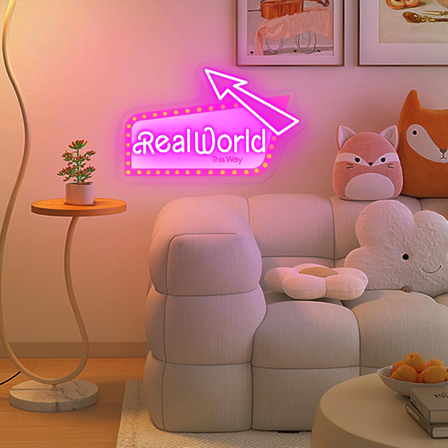 Easter Rabbit Neon Sign for Easter Wall Decor, Dimmable LED Bunny Neon Light for Kids Gifts, Cute Light Up Signs USB Powered for Bedroom Children's Room Home Decoration, 10x16 Inch