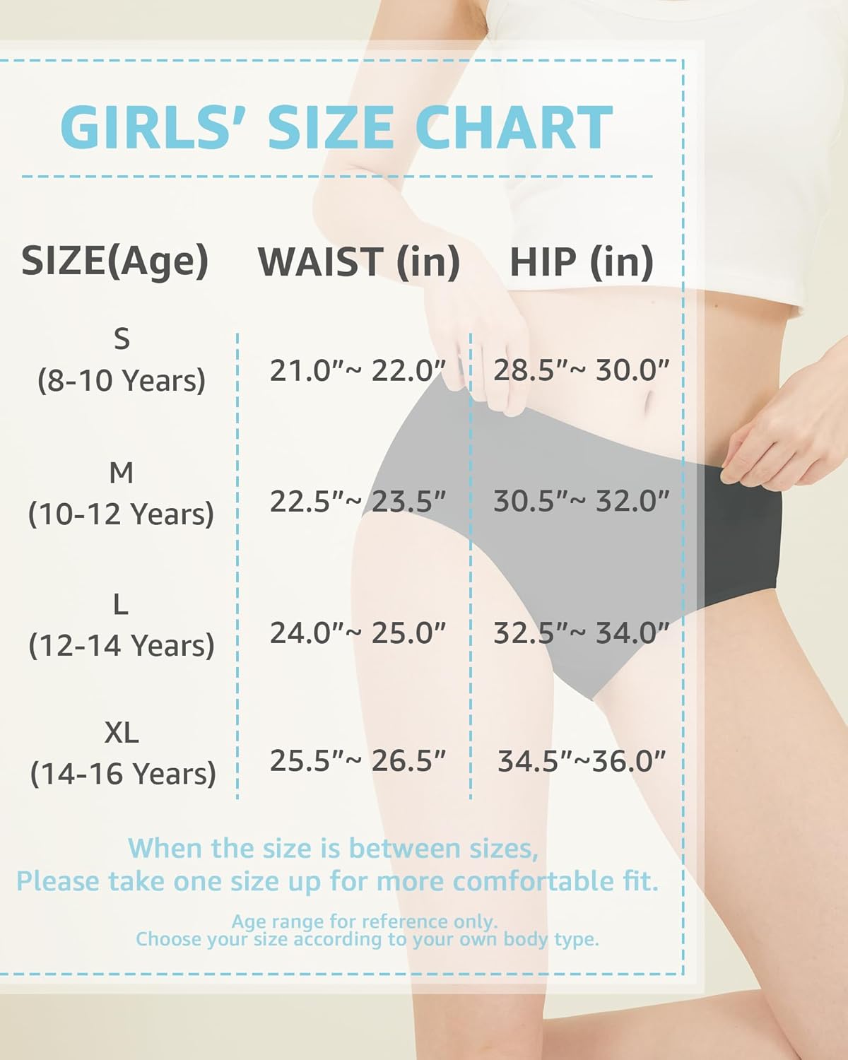 POPKOK Teen Girls Cotton Underwear Mid Waist Brief Panties 6 pack - Image 5