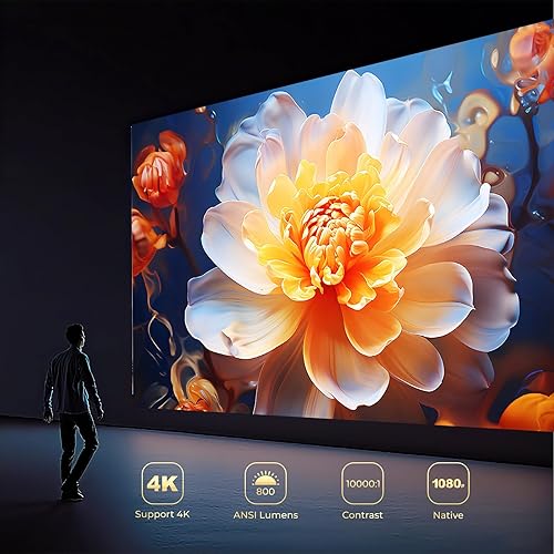 Miniatura 3 de Proyector inteligente compatible con Netflix/Soporte 4K/Calibración visual AI] Proyector con Dolby Atmos, 1080P 800 ANSI, aplicaciones de