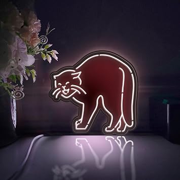 Standing Angry Cat Led Light Box, Cat Wall Art Decor, RGB Desktop Decorations, Bedroom Decor Static Light, Small Size