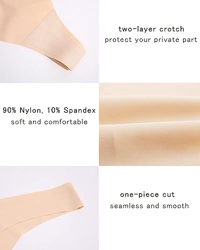 Miniatura 3 de FINETOO Paquete de 9 tangas sin costuras para mujer, ropa interior invisible con cintura en V, cómodas, sexy, tallas XS-XL