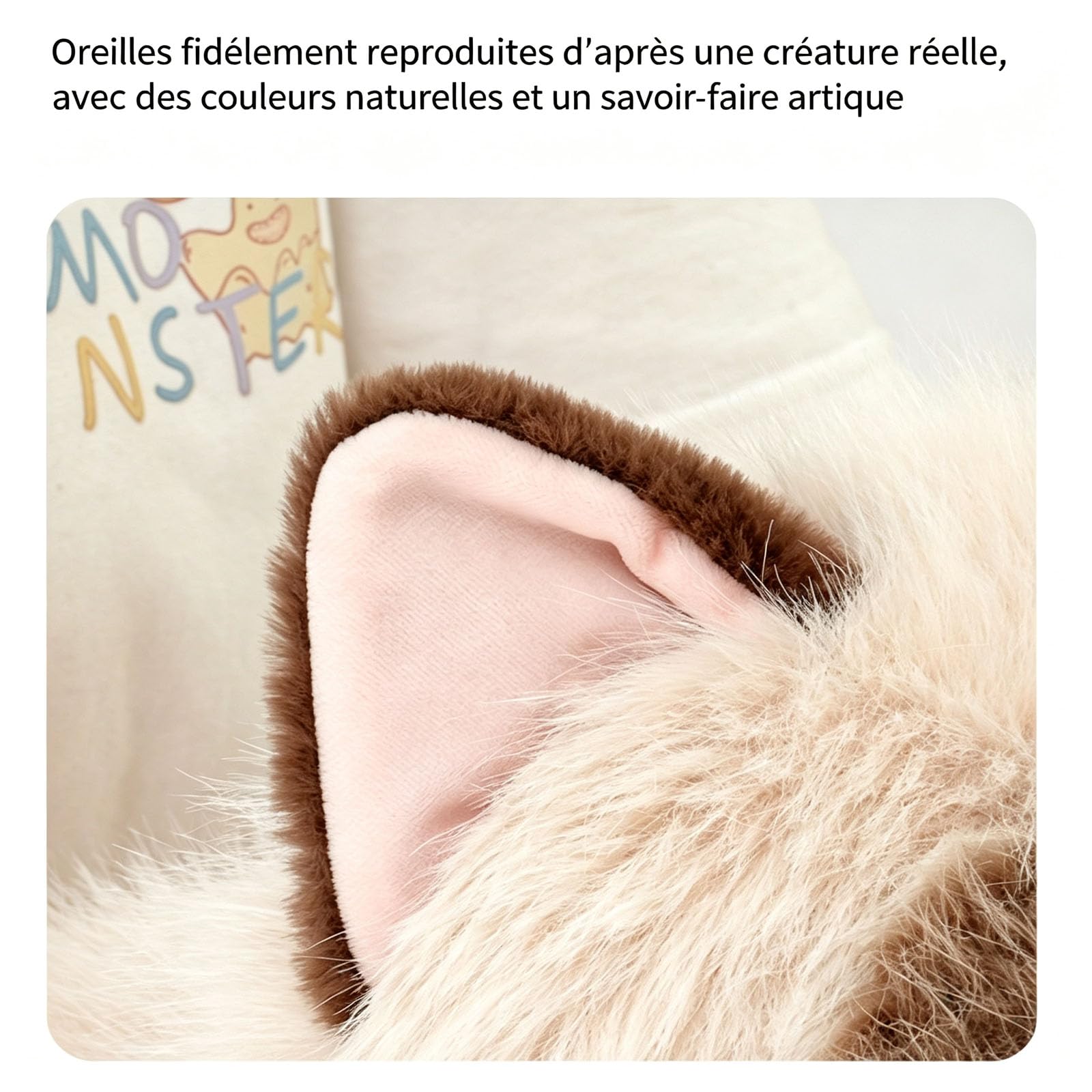 AMOSIJOY Peluche Chat Ragdoll, Réaliste Peluche Chaton Lestée, Moelleuse et Douce (B,65cm)