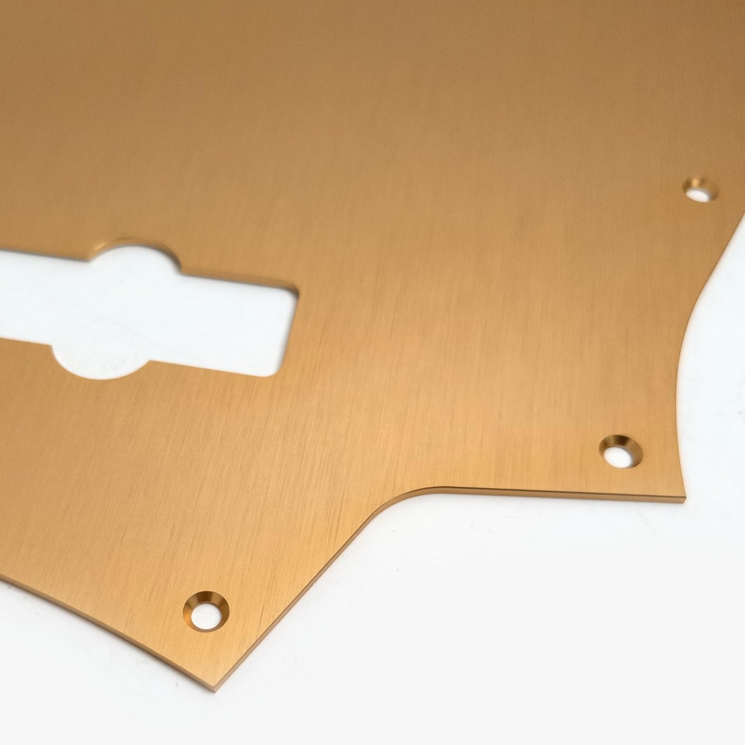 10 Hole 4 String Bass Guitar Pickguard Brushed Aluminum Anodized For Jazz Bass Guitar Scratch Plate for US/Mexico Made Standard Jazz Bass Style Guitar Parts (Gold)