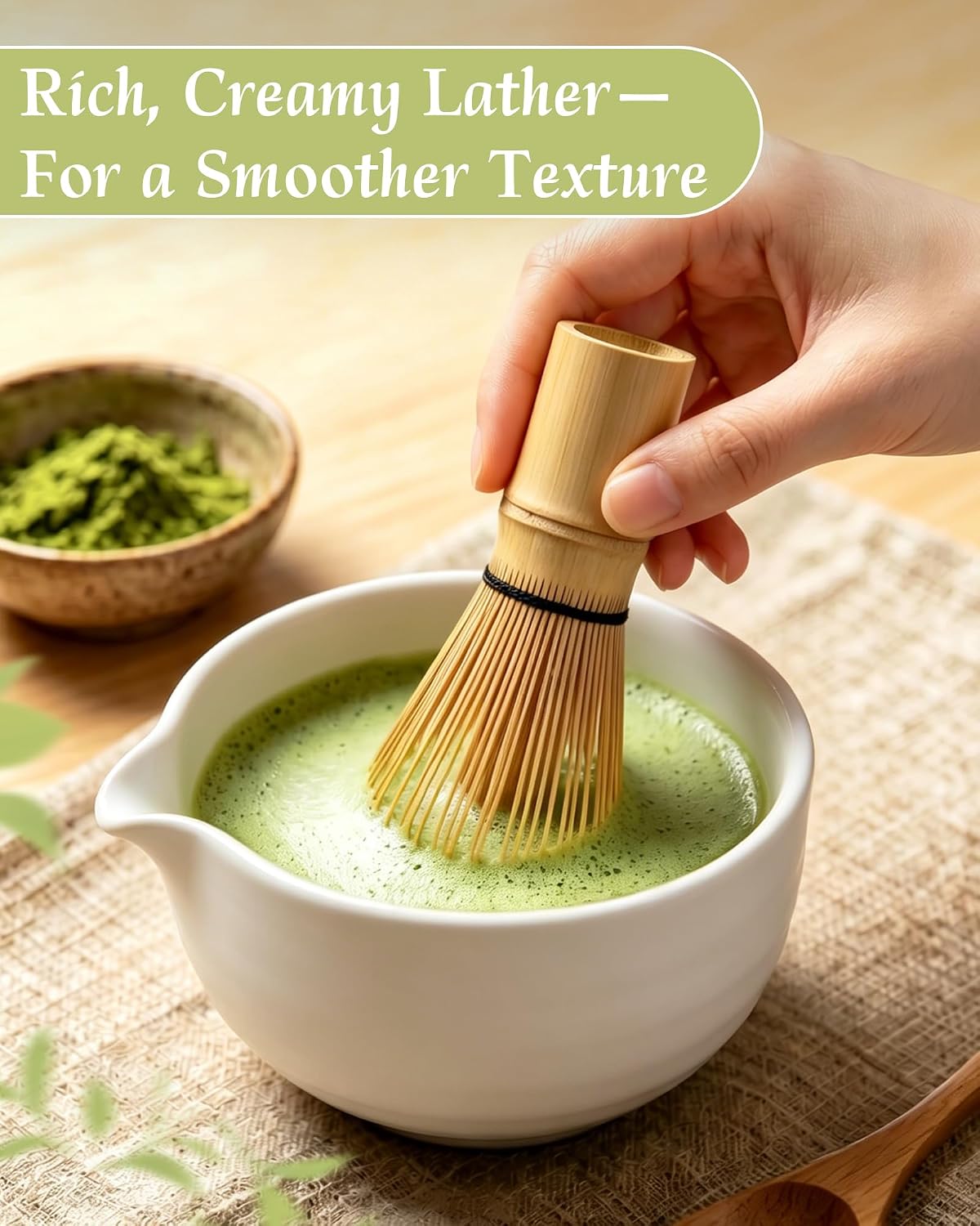 Matcha Whisk, Bamboo Matcha Whisk - 2-Pack 76-Prong