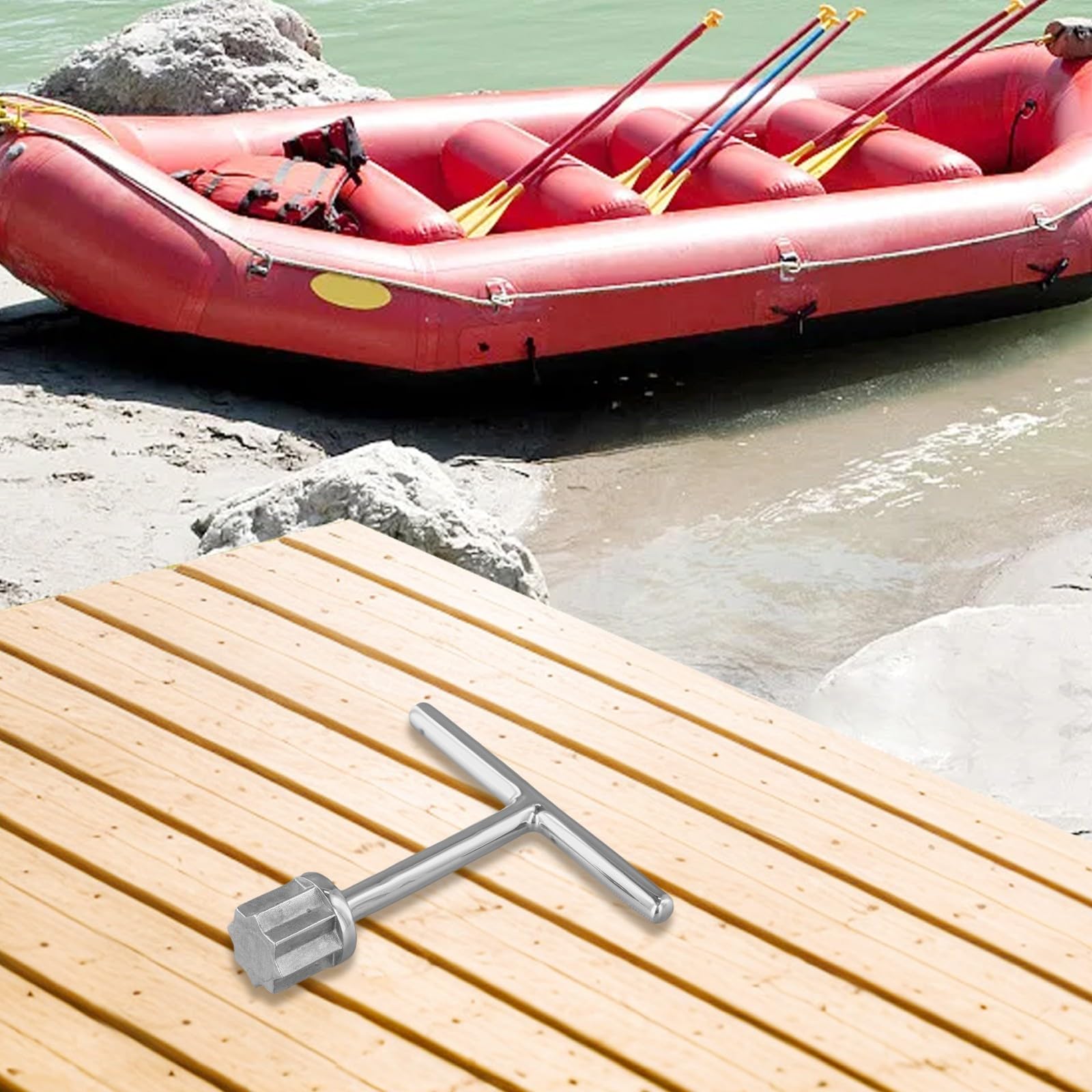 Strumento con manico a T in acciaio inossidabile 316 per piastre marine, chiave per rifornimento carburante yacht, apriporta barca per manutenzione barche a vela