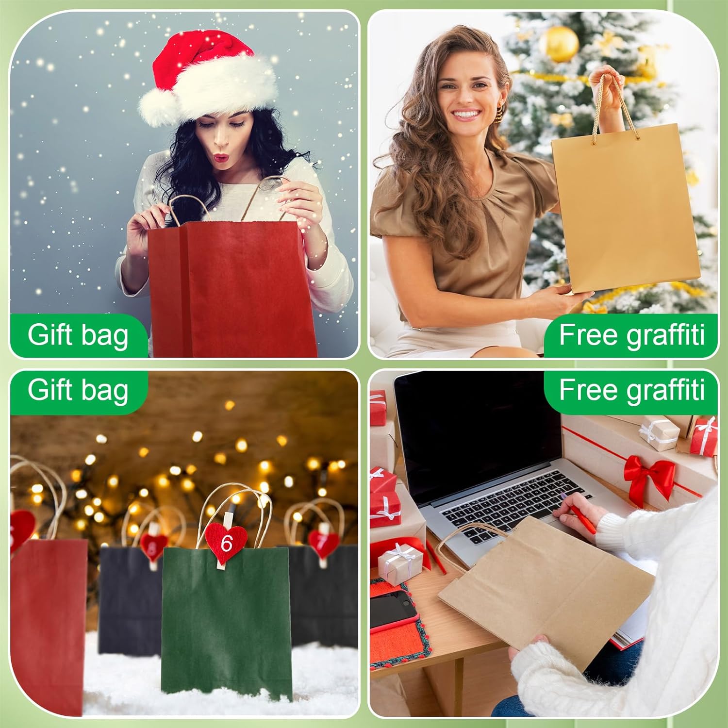 Kolldenn 96 Pcs Gift Paper Bags with Handles Bulk 16 Colors 3 Sizes (large/medium/small) Kraft Shopping Bag Various Sizes for Valentine's Day Christmas New Year Birthday Gift Wrapping Bags - Image 7