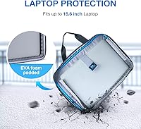 Vista 4 de Bolsa para laptop, BAGSMART Maletín para laptop de 15.6 pulgadas para hombres y mujeres, Maletín para trabajo y viajes de negocios, Negro puro, 15.6