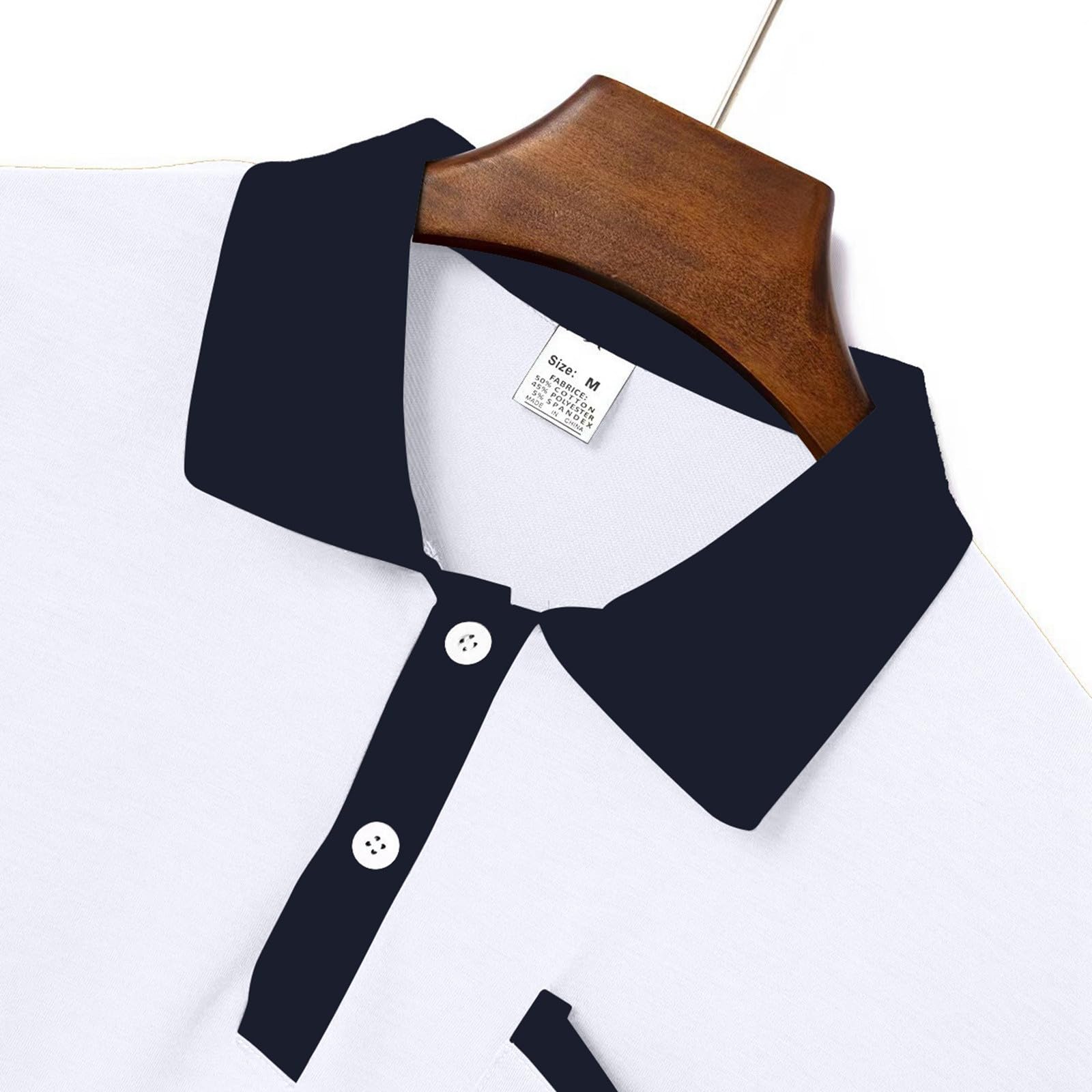 Herren Poloshirts Kurzarm Sommer T-Shirt Sonnenschützender Uv-Schutz Einfarbig Golf Sport Baumwolle Poloshirts Basic Regular Fit Polohemd Für Sporttreffen