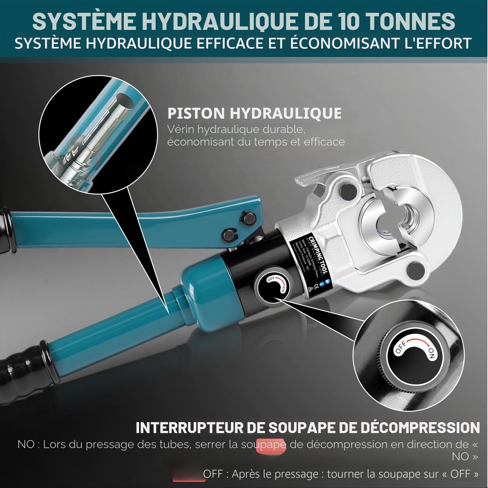 Pince à sertir professionnelle pour tube en cuivre CR V et contour TH avec coupe-tuyau, pince à sertir manuelle, pince à sertir pour tuyau composite avec V12, V15, V18, V22, V28 et TH16, TH20, TH26