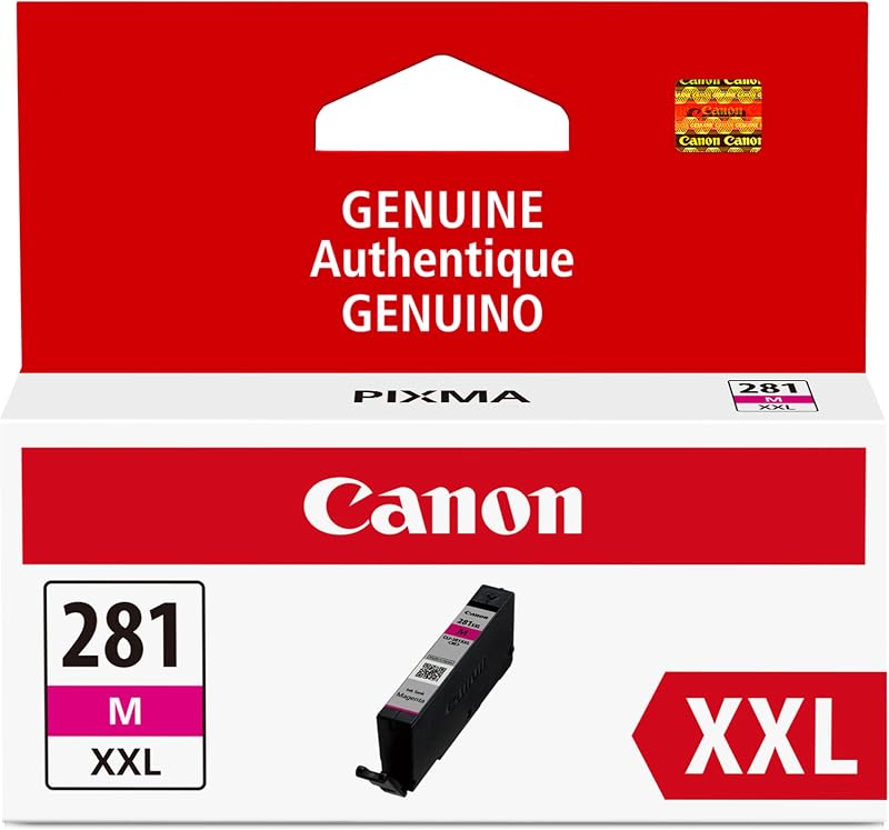 Canon CLI-281 XXL Tanque de tinta magenta original, compatible con impresoras de las series TR8520, TS9120,TS8120, TS6120, TS9521C/a, TS9520/a, TS8220, TS6220, TS8320, TS6320, TS702/a y TR8620/a