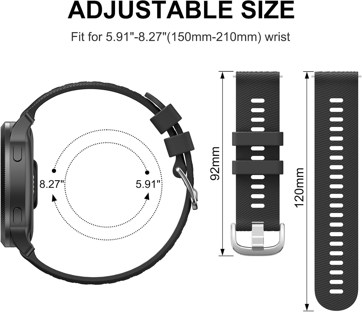 Meliya Watch Bands for Tensky IDW28/IDW19/ID208 Plus Smart Watch Bands, 22mm Replacement Flexible Silicone Bands for ID208 Plus BT Smartwatch