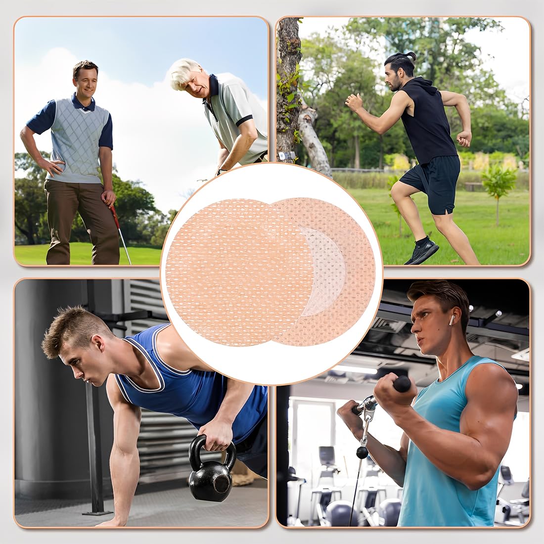Copertine per capezzoli da Uomo, 100 Pezzi (50Pairs) Copricapezzoli per Uomo, Copri Capezzoli Adesivi, Anti-Sudore, Anti-Chafing, Invisibile e Confortevole per Corsa, Sport, Uso Quotidiano