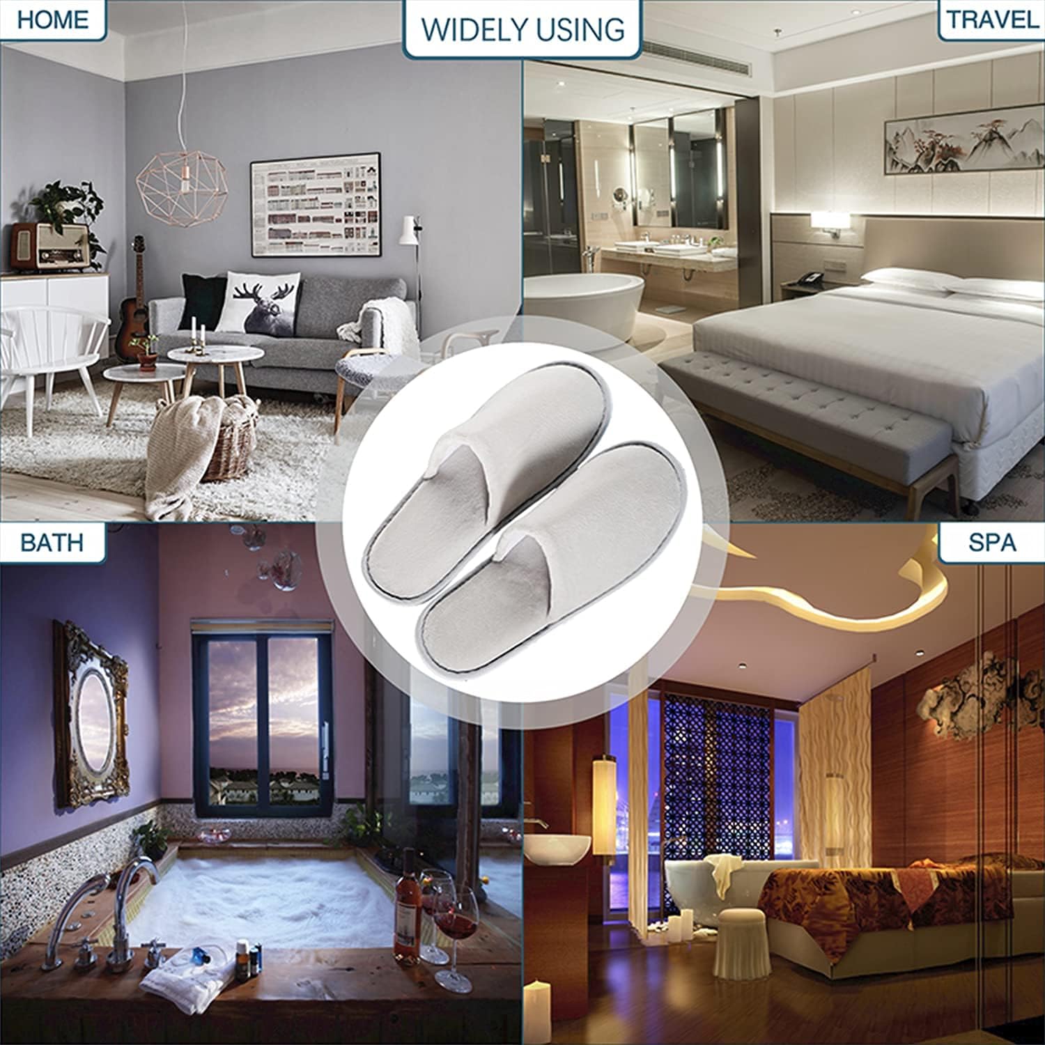 6-10 Pairs Spa Slippers, Non Slip Disposable Slippers For Guest, Washable Reusable, Which Can Be Used As Women Men, House, Indoor, Bathroom, Bedroom, Hotel, Bride Slippers - Image 7