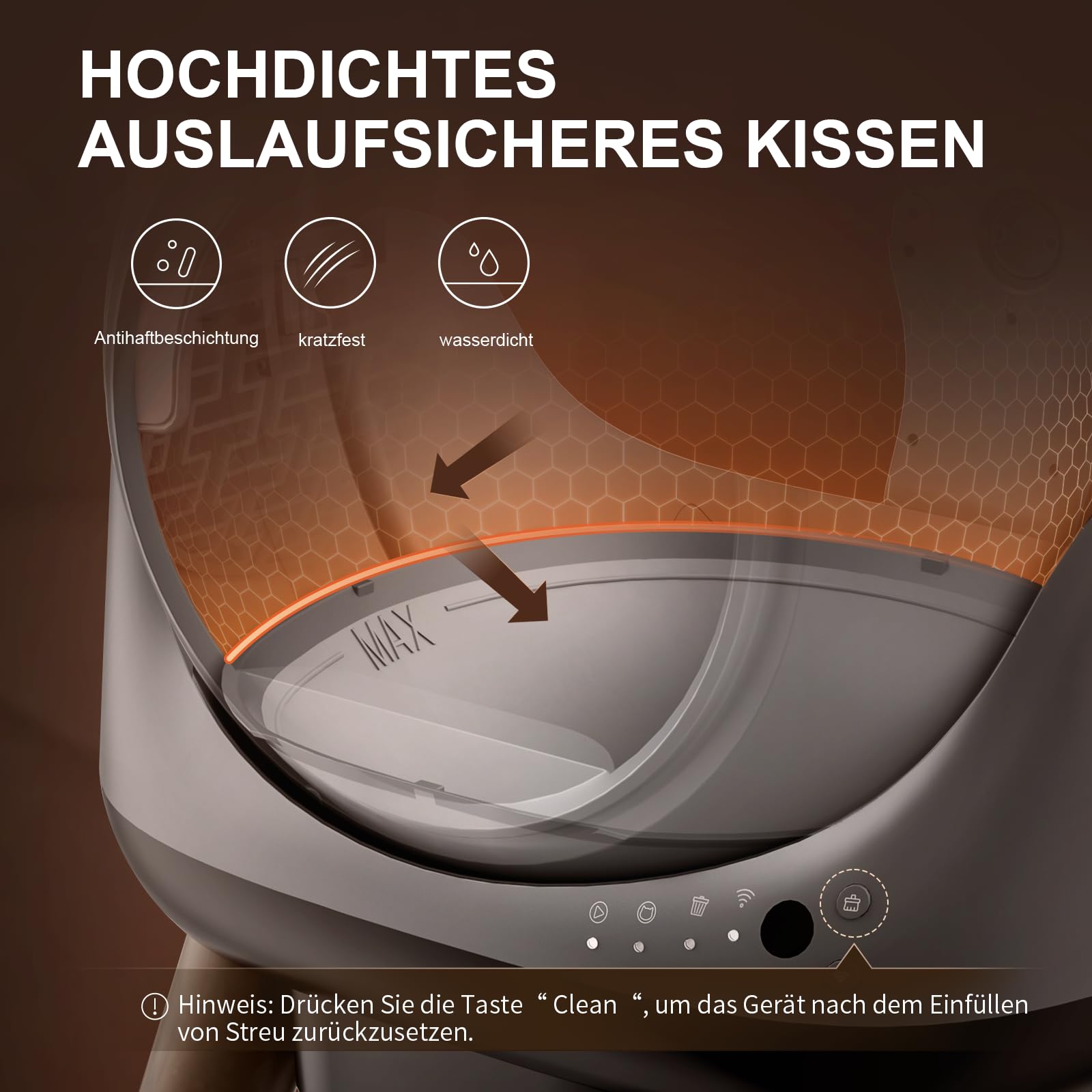ELS PET Extragroße Selbstreinigende Katzentoilette mit Sicherheitsarm & App
