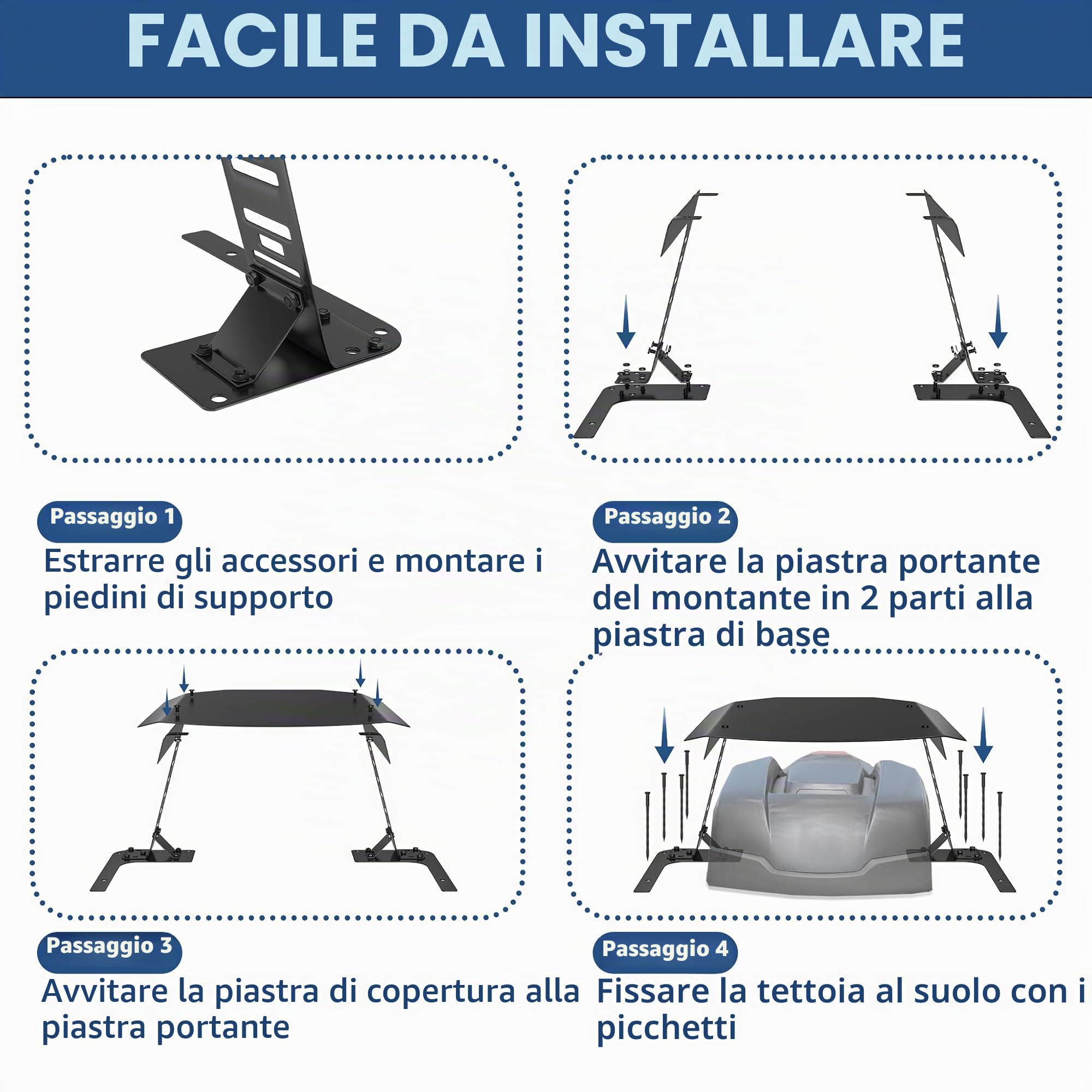 Aufun Garage per robot tosaerba, tettoia per robot tosaerba, garage per tosaerba, giardino e protezione dalle intemperie