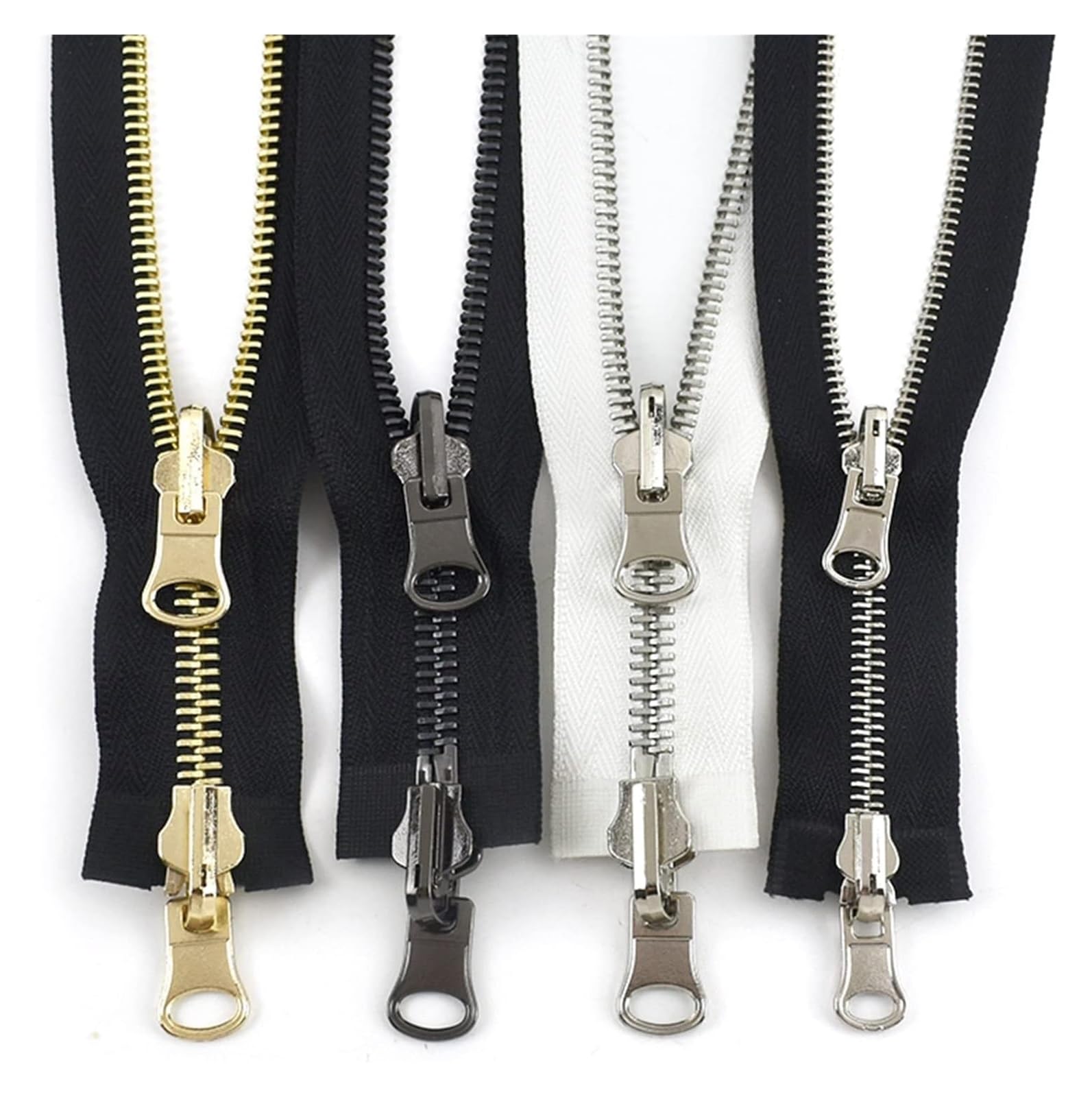 Zipper Metalowy dwustronny otwarty dwukierunkowy obrotowy zamek błyskawiczny 5# 8 70-100 cm Wielokolorowy dla majsterkowiczów(Black Gun Black,8# 90cm)