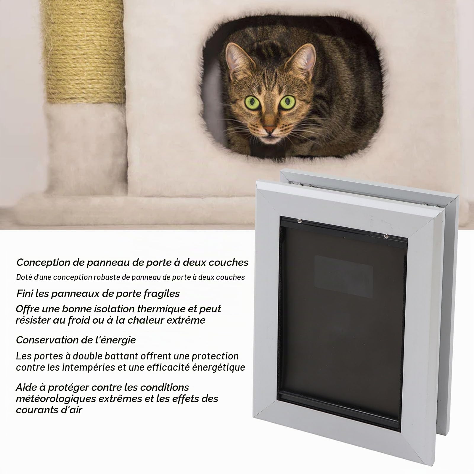 Chatière Professionnelle avec Fonction D'isolation Thermique - Convient pour Une Utilisation Intérieure et Extérieure (342x252,5x65mm)
