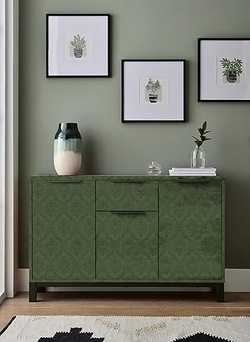 Miniatura 9 de Dimoon Papel tapiz de 236 x 16.1 pulgadas, papel de contacto extraíble, delicado grueso, impermeable, retro, verde oscuro, autoadhesivo, floral,