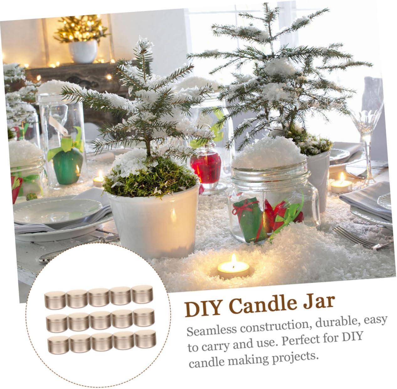 50ml Aluminum Candle Tins 24-Pack DIY Candle Making Jars Airtight Lids Storage Containers and Party Favors